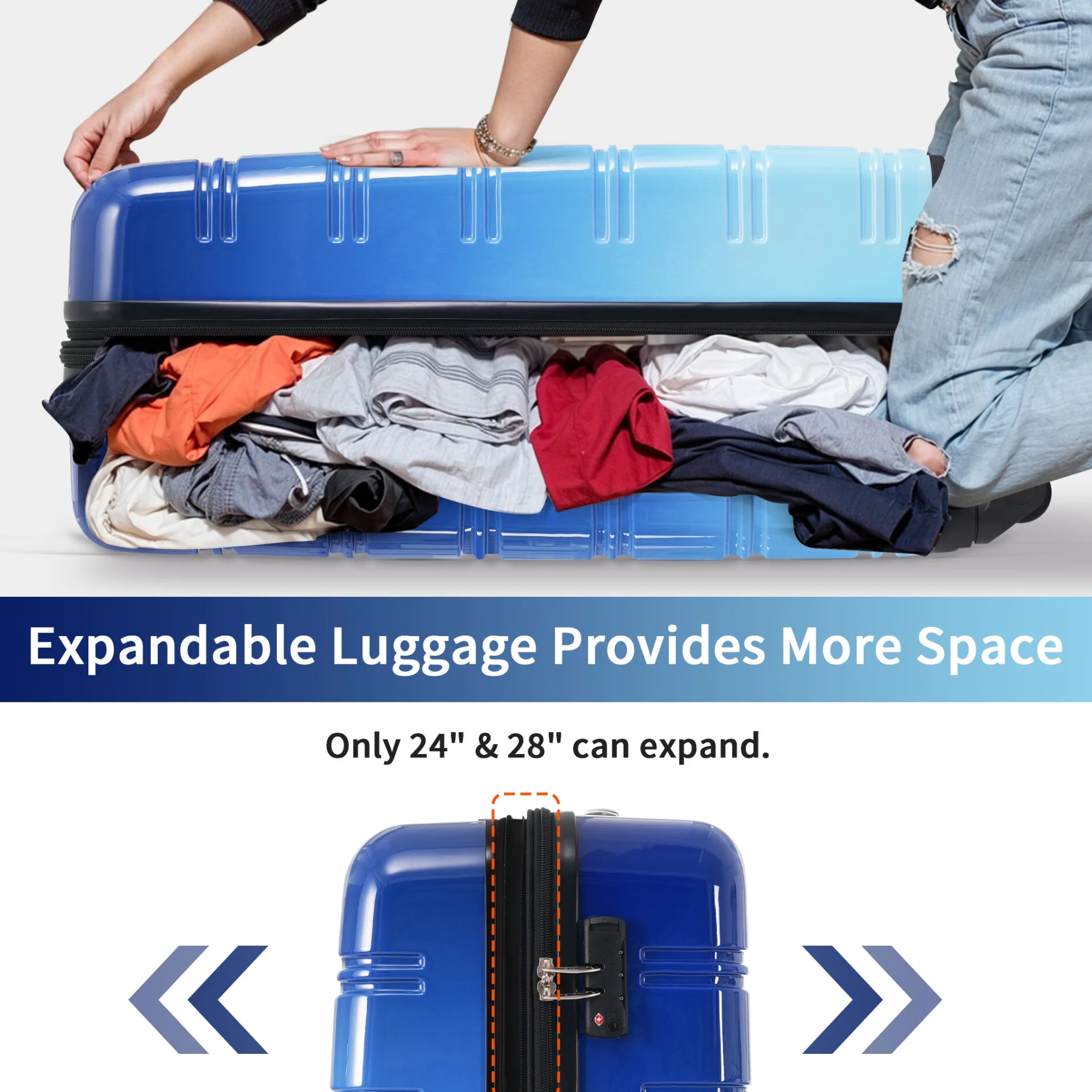 Luggage Sets 3 Piece, Hardside Expandable Ultra Durable PC Lightweight Carry On, Travel Suitcase Set with TSA Lock Spinner Wheels, Multicolor Purple