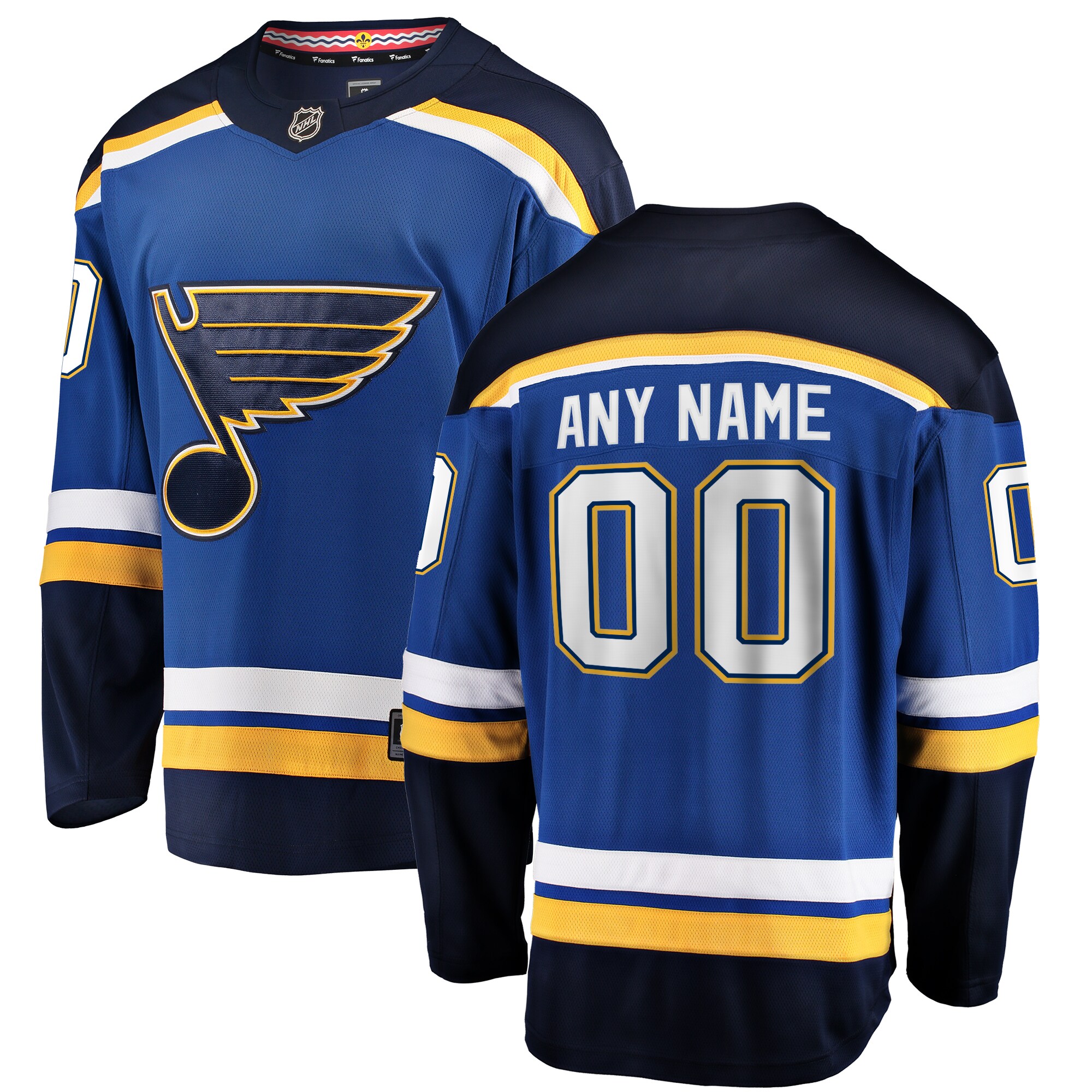 St. Louis Blues Fanatics Home Breakaway Custom Jersey – Blue