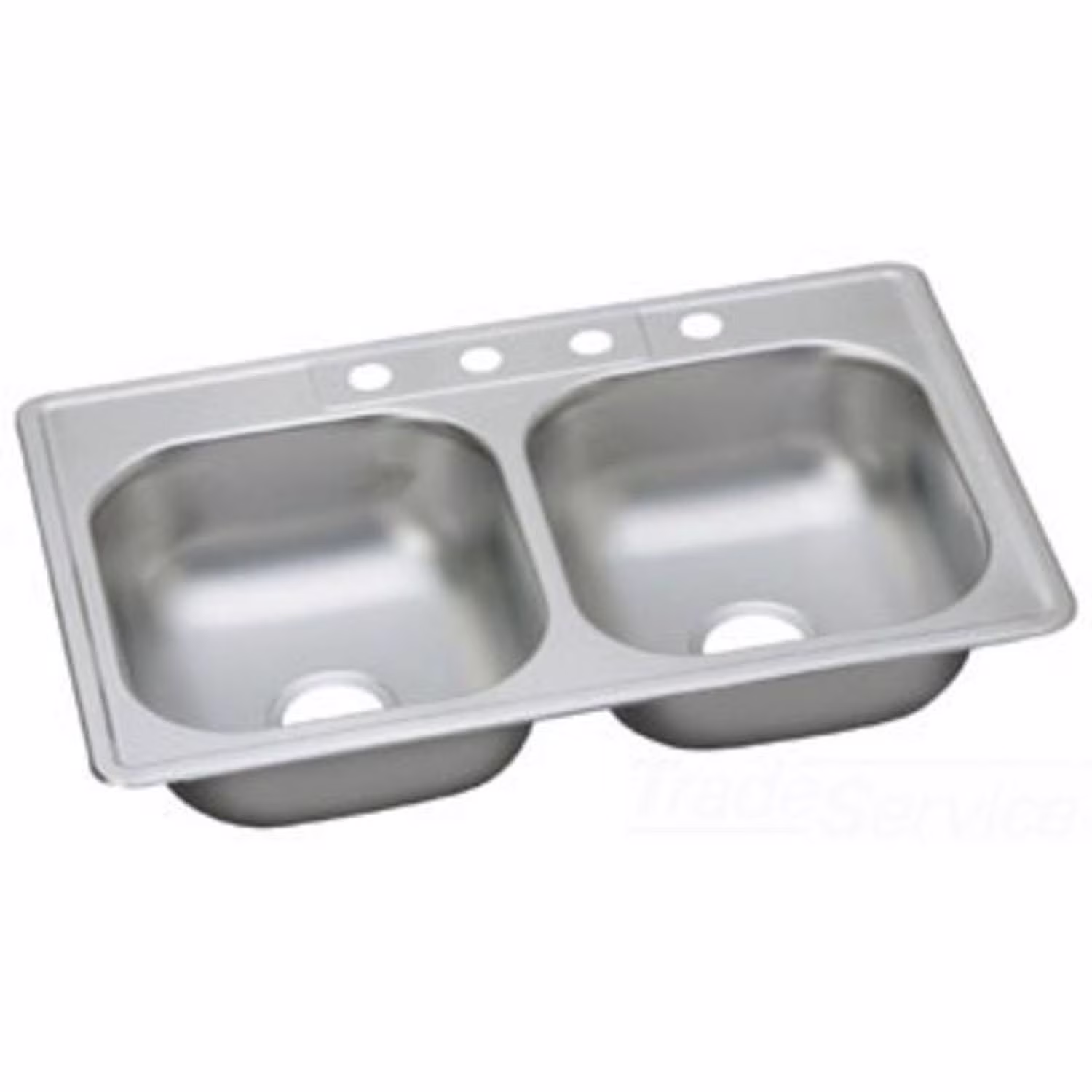 Elkay DD233224 22 Gauge Stainless Steel Double Bowl Top Mount Kitchen Sink, 33 x 22 x 7.0625