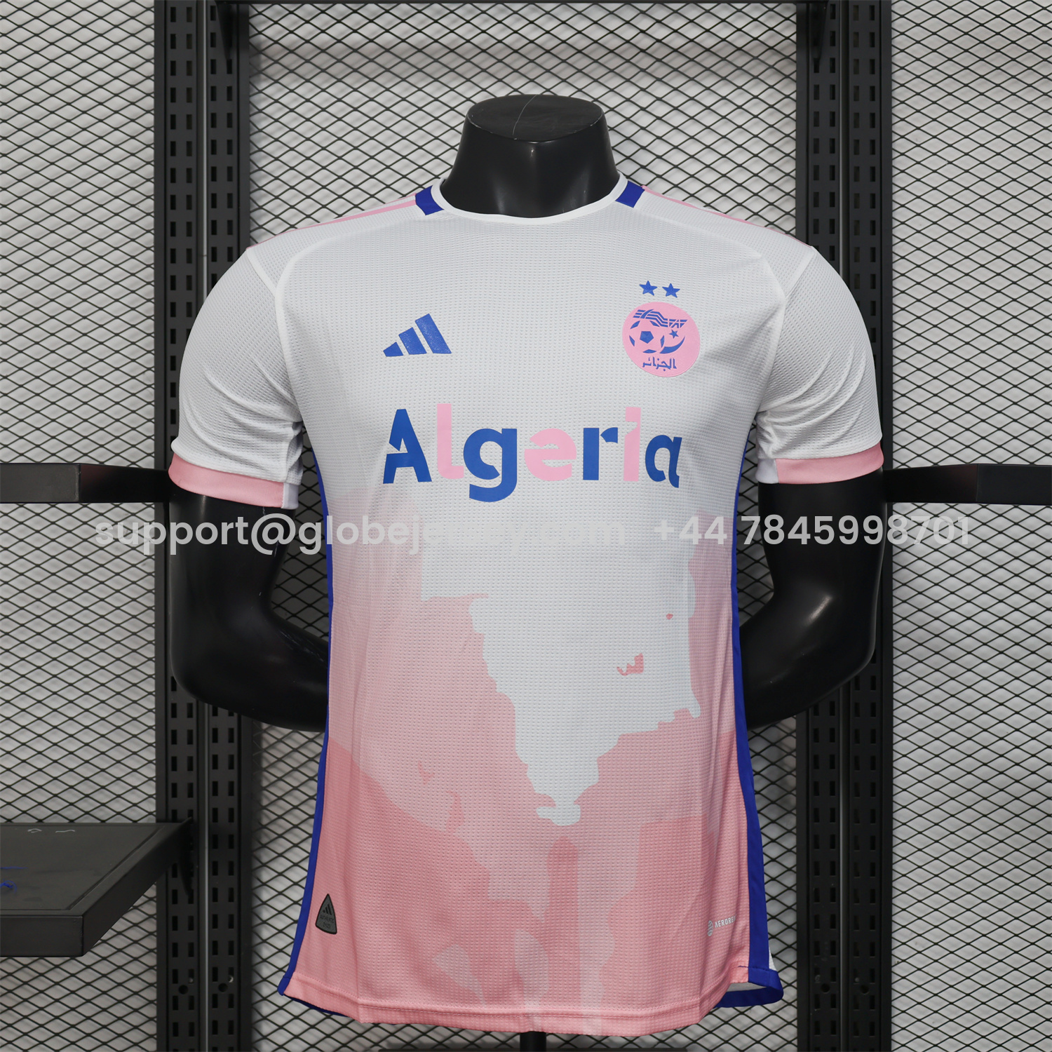 Algeria 25-26 Pink Mountains Silhouette White Jersey - Player Version