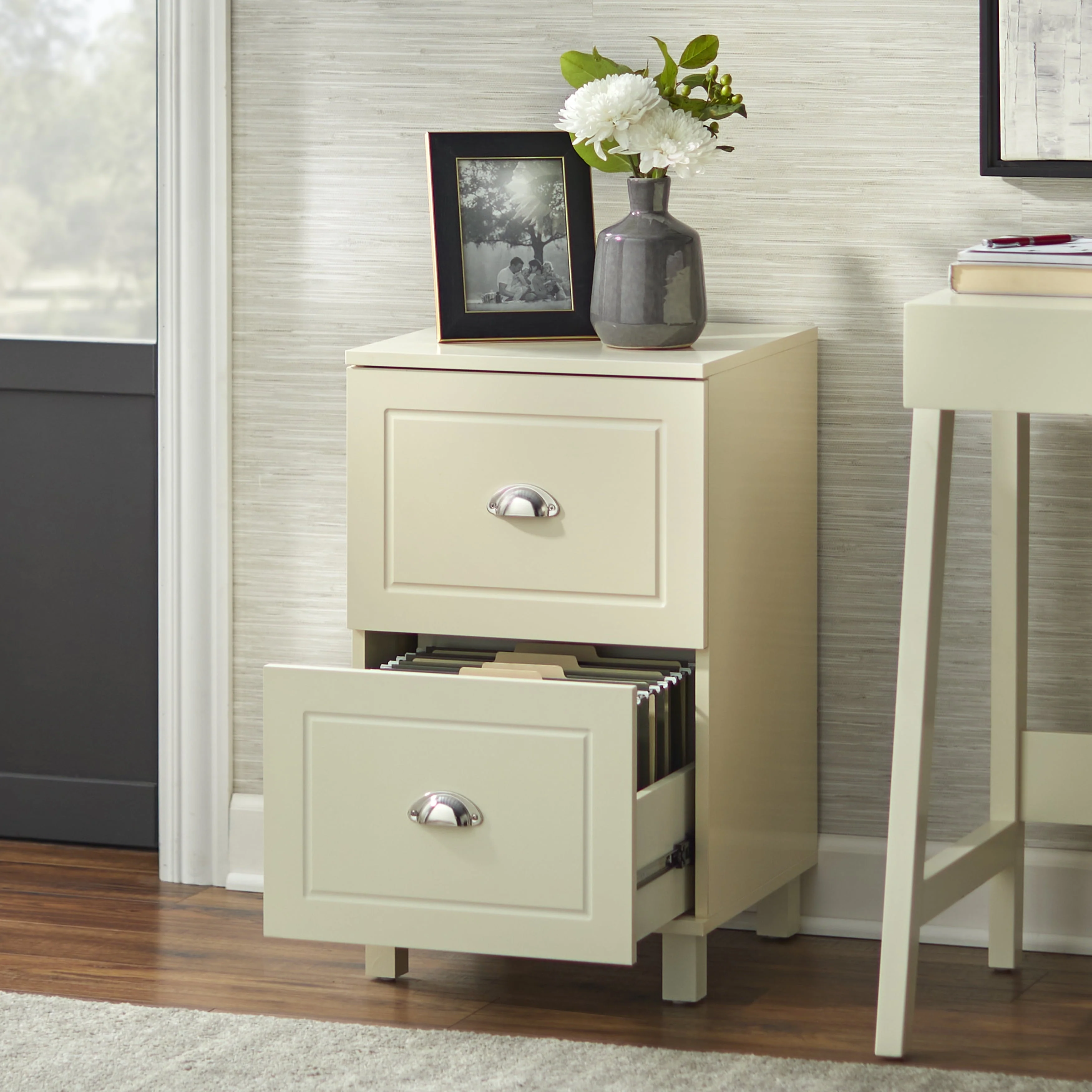 Bradley 2 Drawer Vertical Wood Filing Cabinet, White