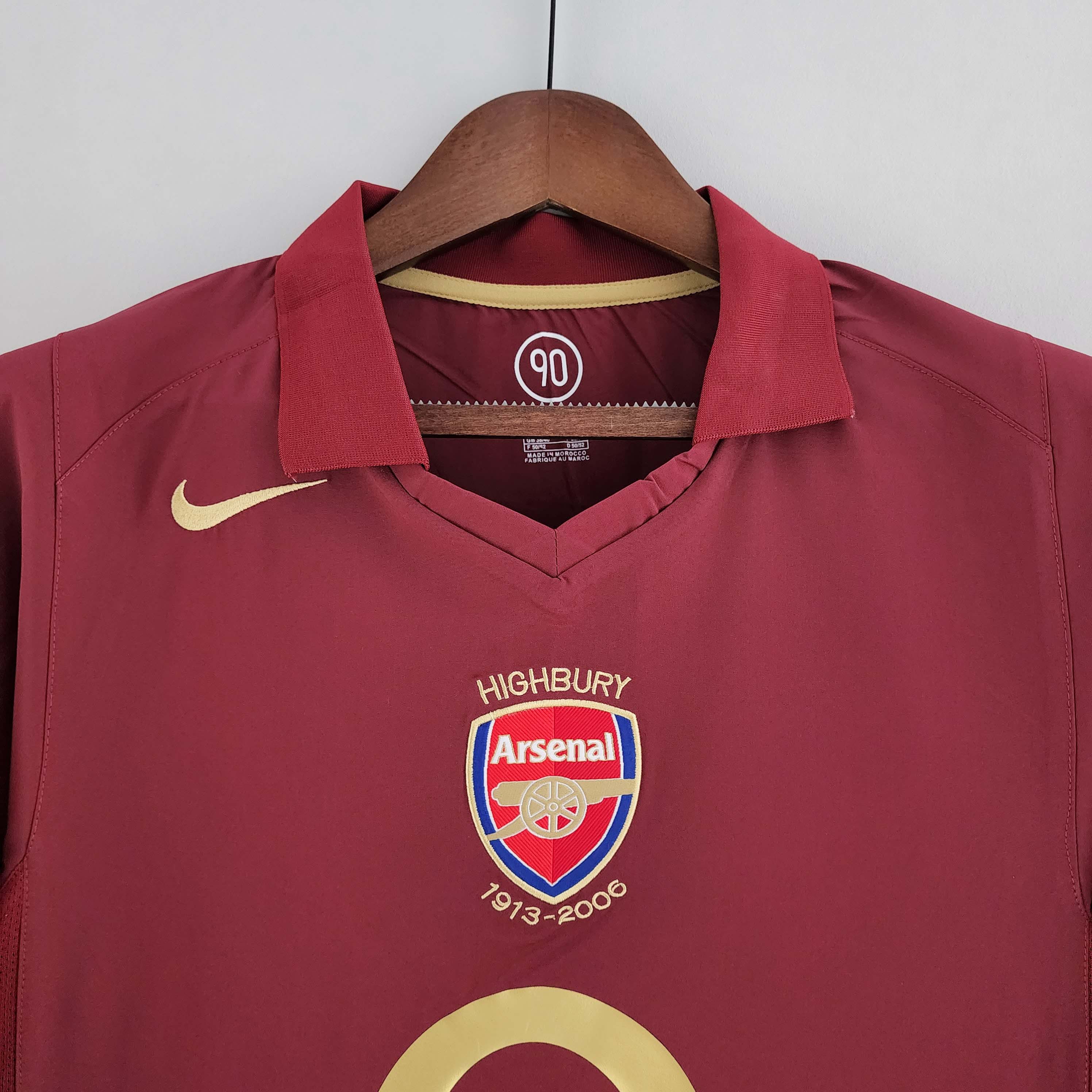 2005/06 Arsenal Home Long Sleeve Retro Shirt - Fans Edition