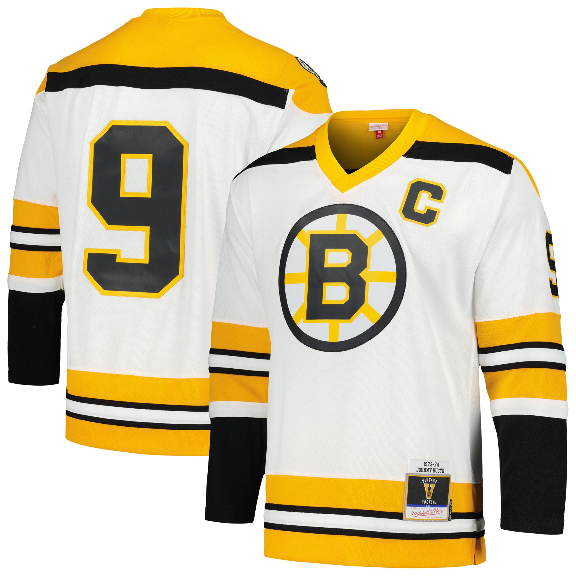 Johnny Bucyk Boston Bruins Mitchell & Ness  1973/74 Blue Line  Jersey – White