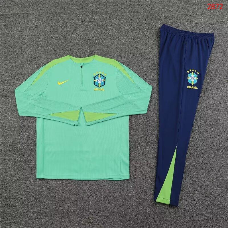 2024/25 Brazil Half-La Training Jersey Green 1:1 Thailand Quality Set
