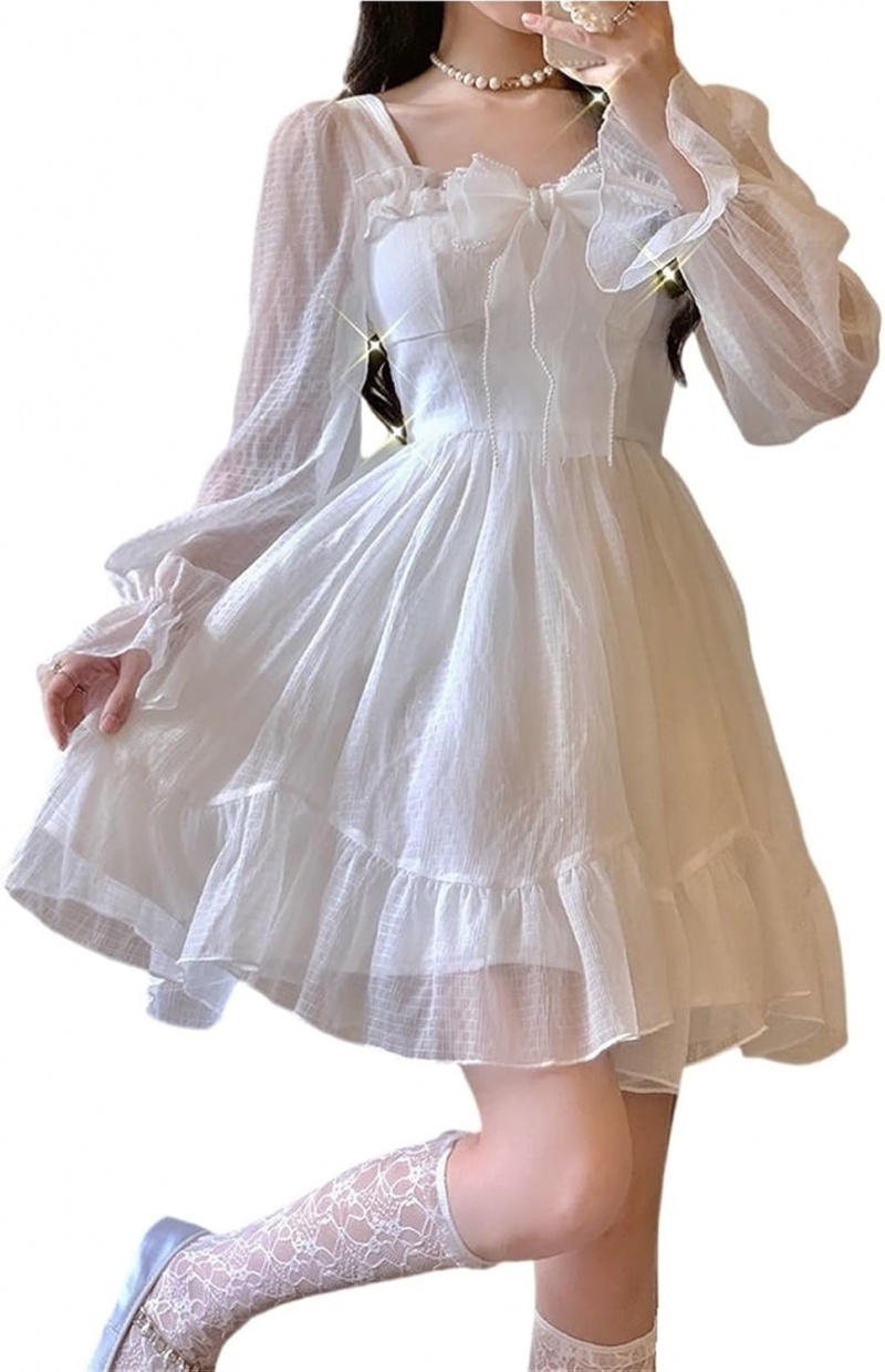 Lolita Dress White Kawaii Dress Women