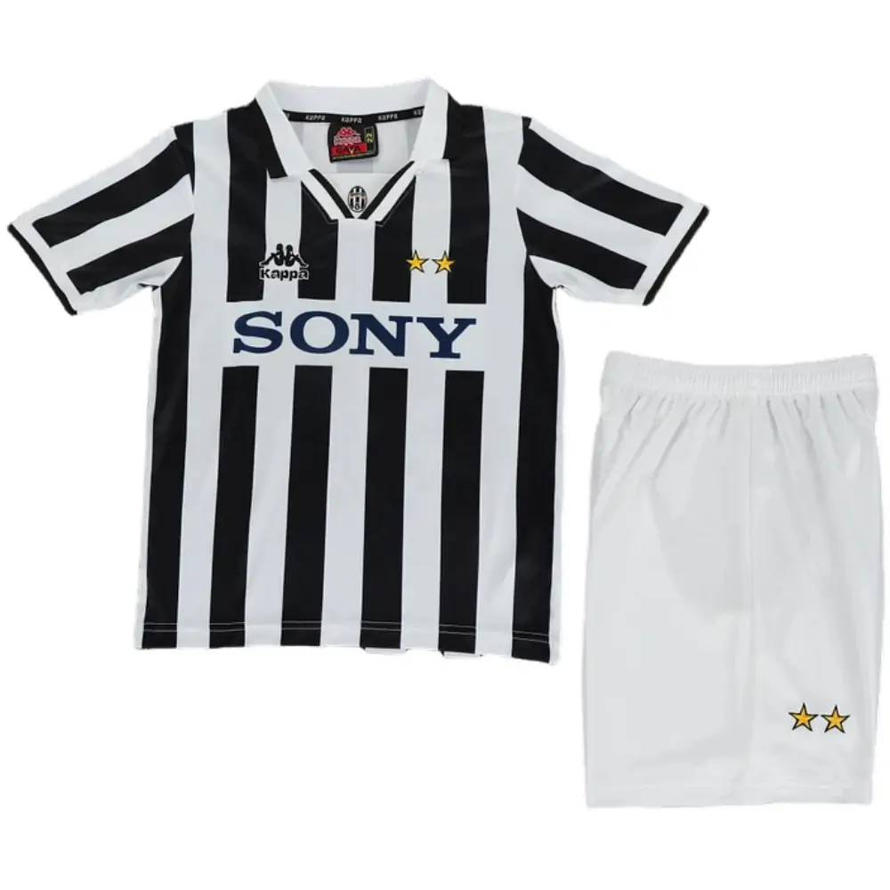 1995-96 Juventus Home Retro Children's Jersey Set - Fans Edition