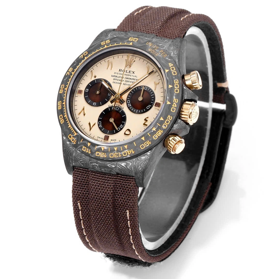 【Super Clone】Rolex Daytona DIW Carbon “DESERT EAGLE ARABIC” 40mm Replica 1:1 – Top Quality Version