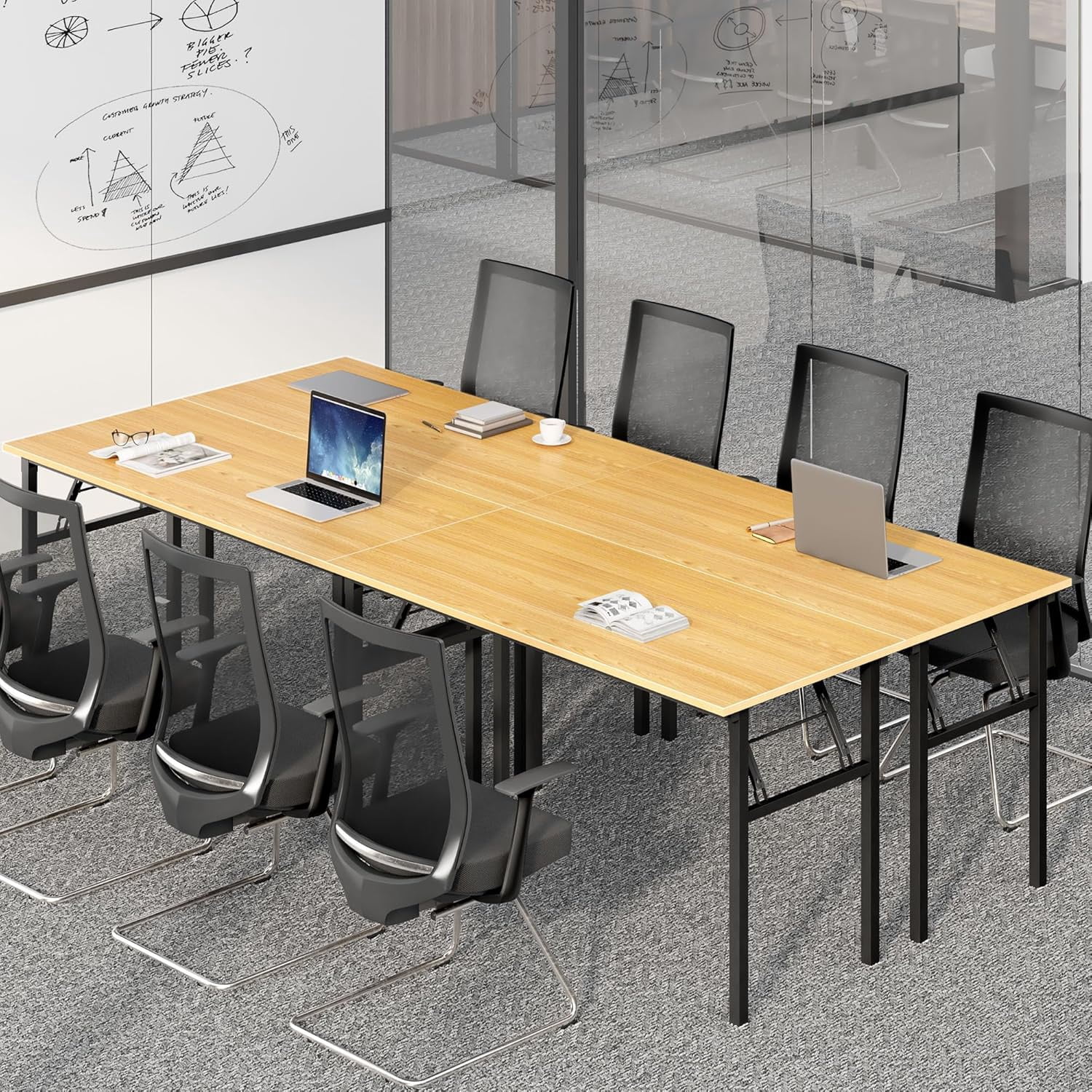 Home Office Desk - Large Computer Desk Sturdy Table Foldable Desk Gaming Computer Table No Assembly Required AC5BB 60 inch