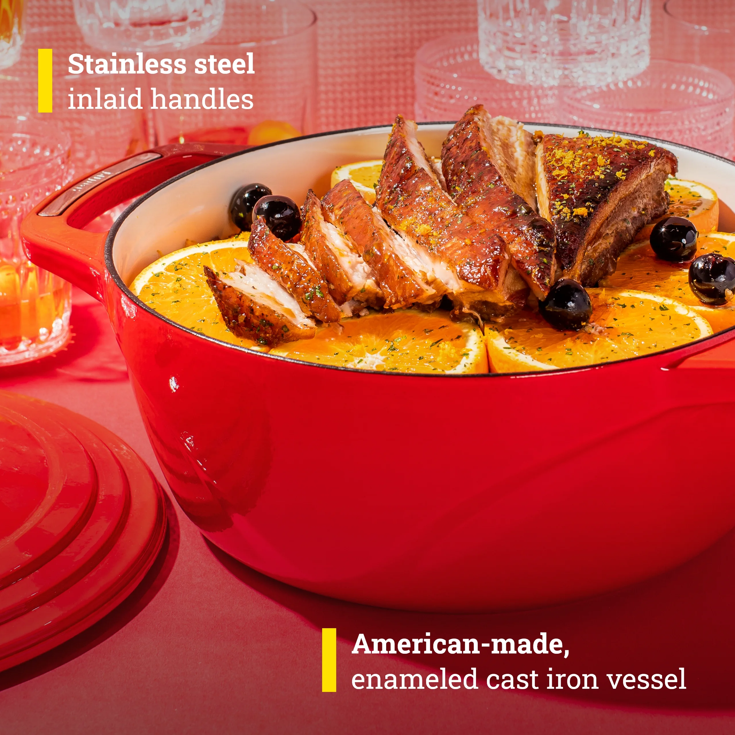 Lodge USA Enamel Dutch Oven, 6 qt., Red