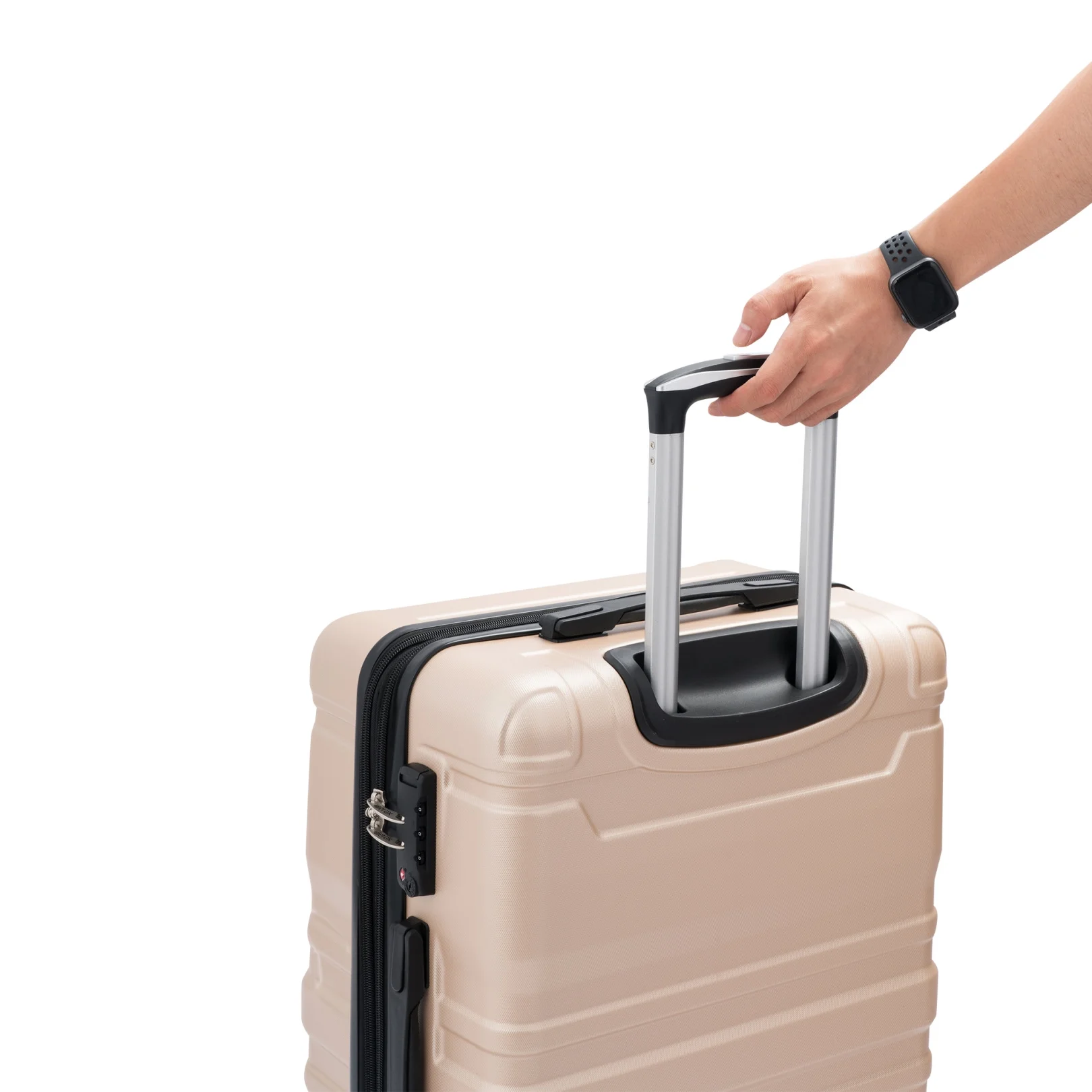 Luggage Sets New Model Expandable ABS Hardshell 3pcs Clearance Luggage Hardside Lightweight Durable Suitcase sets Spinner Wheels Suitcase with TSA Lock 20''24''28''(blue and brown)