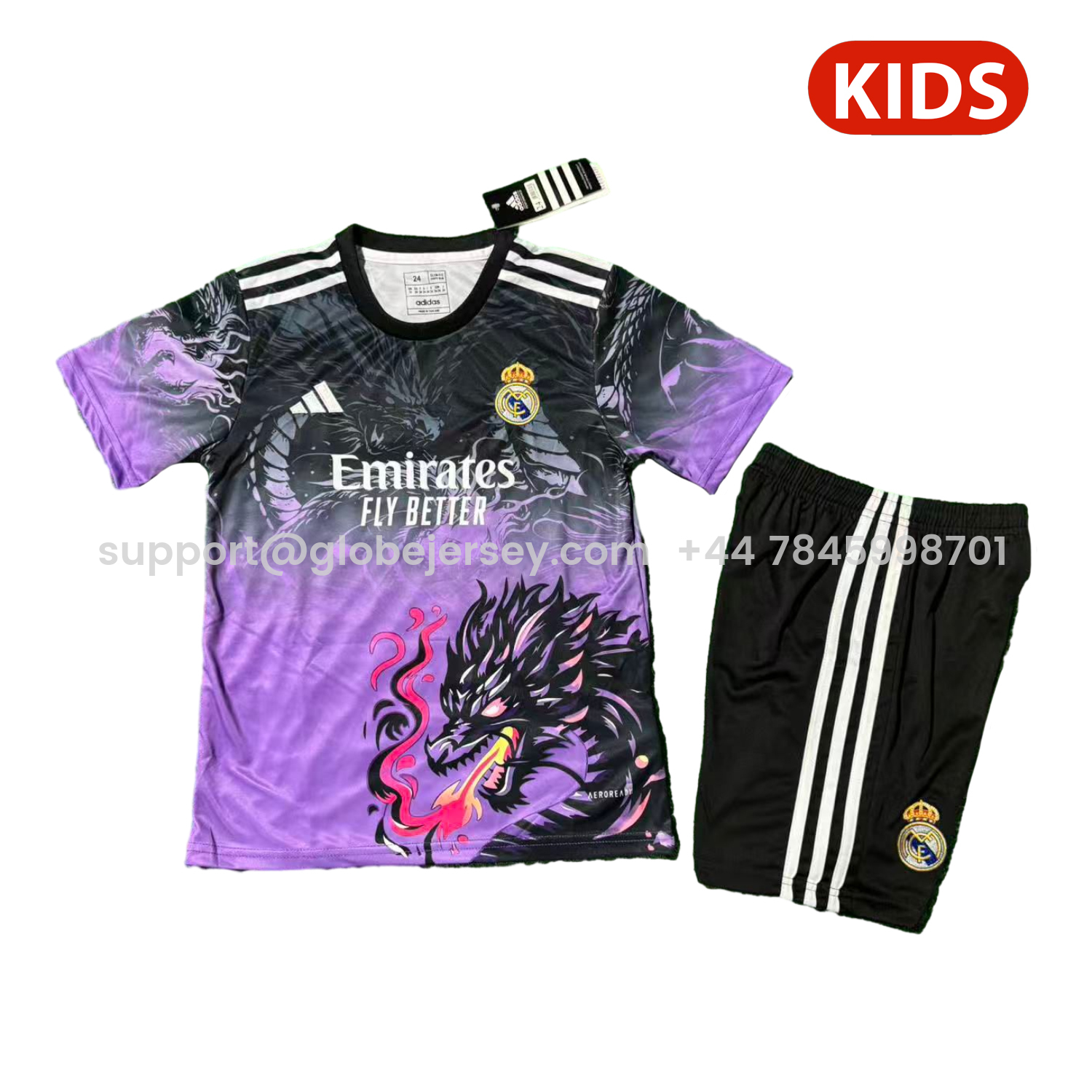 Real Madrid 25-26 Black Dragon Purple Special Kids Kit