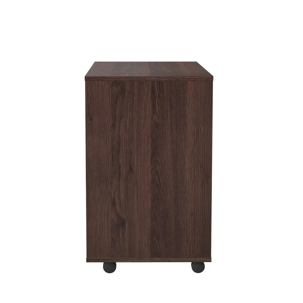Hassch Mobile Lateral Filing Cabinet Office Wood File Cabinet with Coded Lock Printer Stand with Storage Open Shelves, Brown Oak