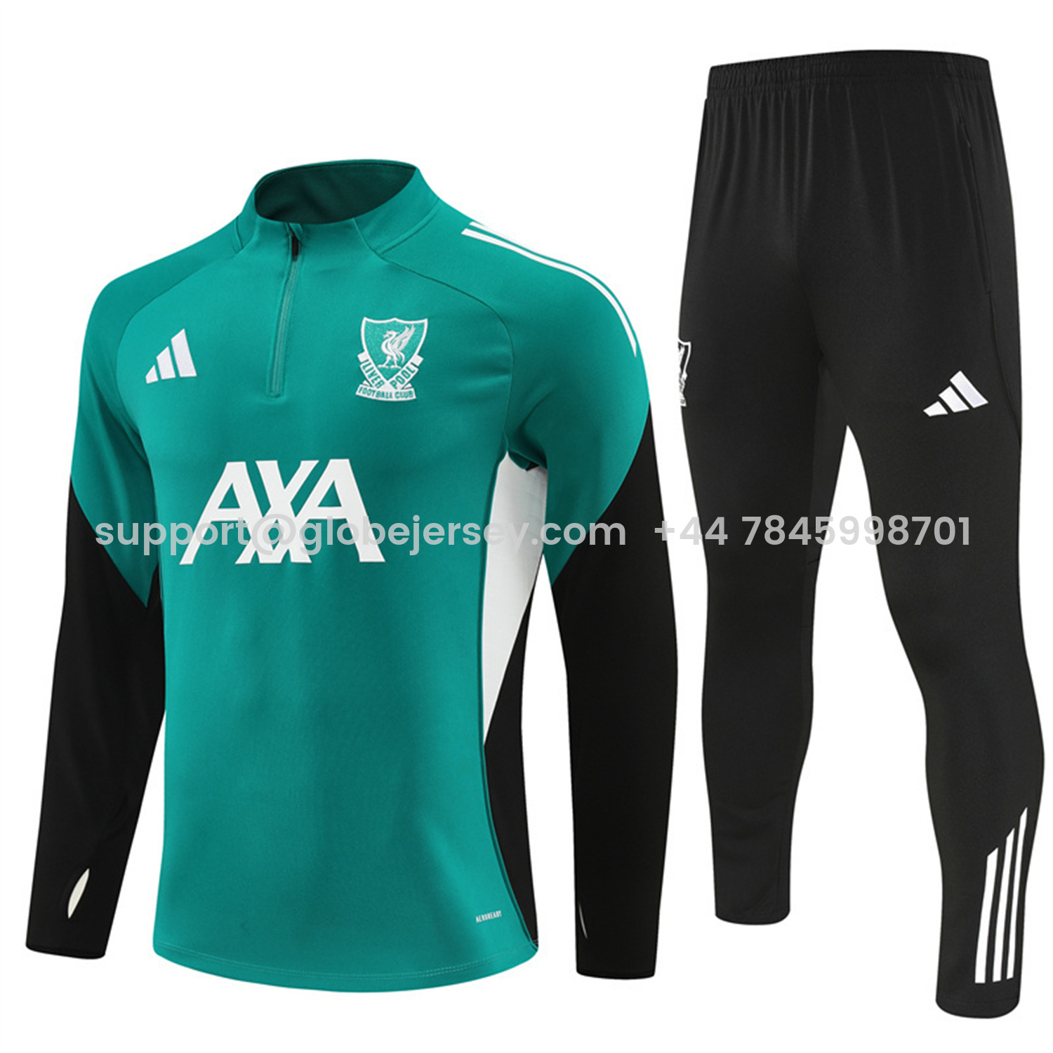 Liver.pool 25-26 Long Sleeve Training Set - Green Top & Black Pants