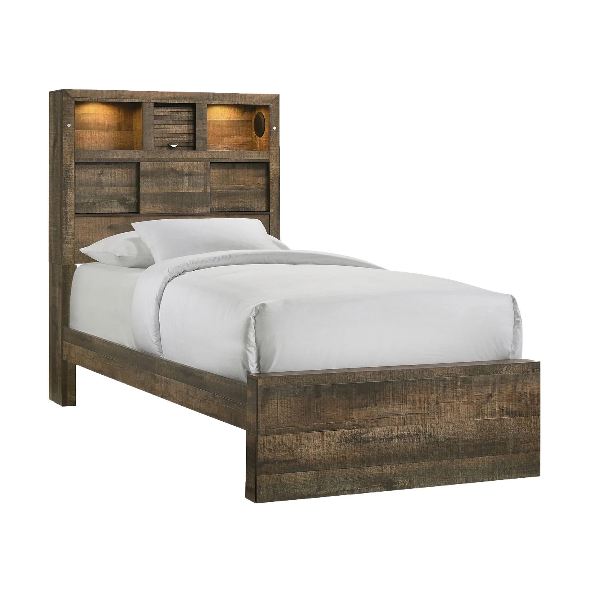 Beckett Queen Bookcase Panel 6PC Bedroom Set with Bluetooth