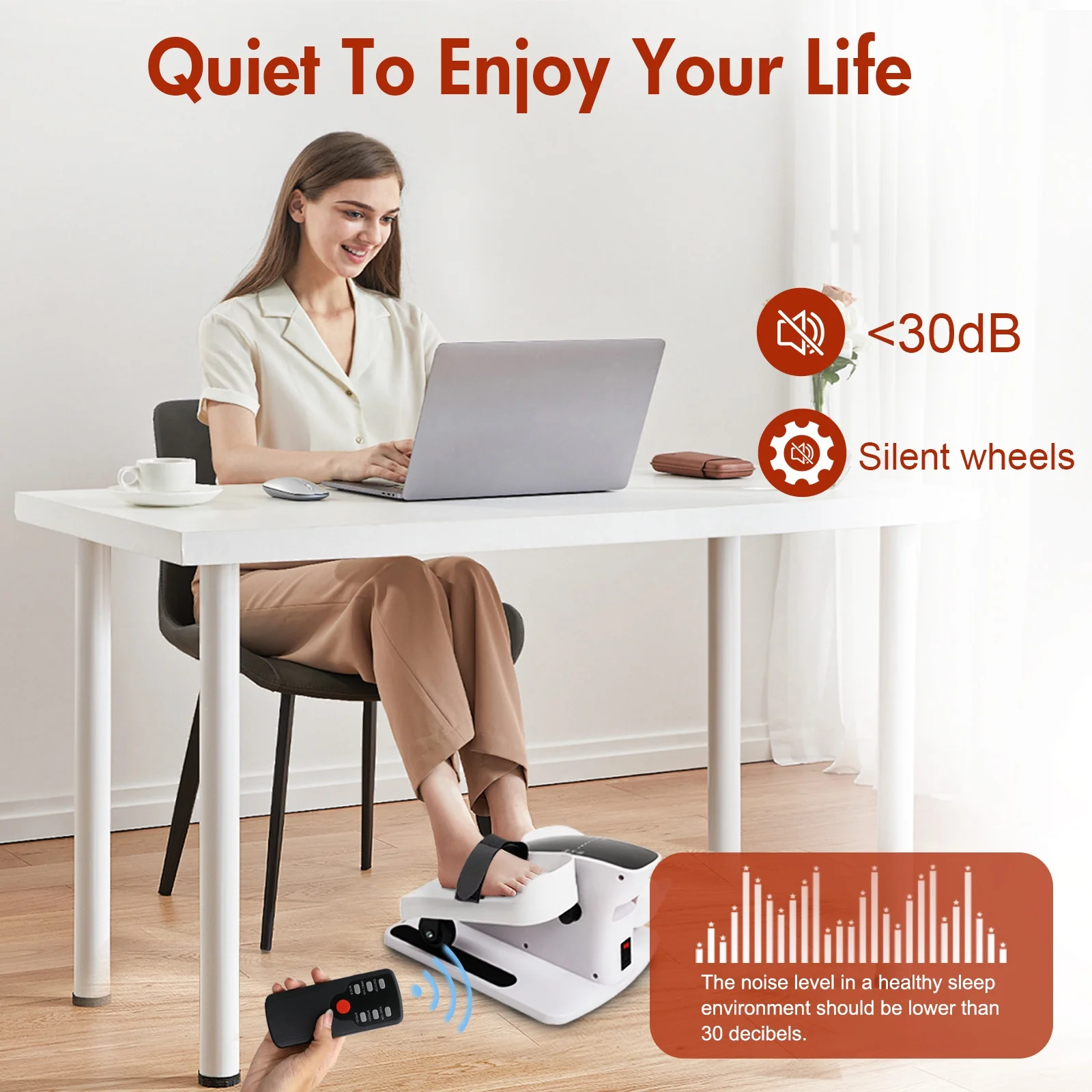 CATGOOD Under Desk Elliptical, Electric Seated Foot & Leg Pedal Exerciser While Sitting for Seniors