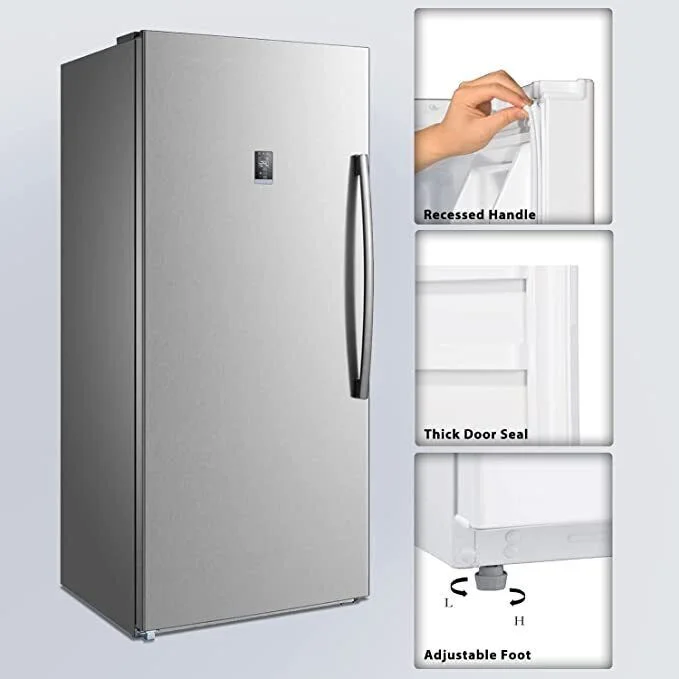 Smad 17.5 Cu ft Upright Freezer Large Capacity Fridge Refrigerator Frost Free Home Stainless Steel