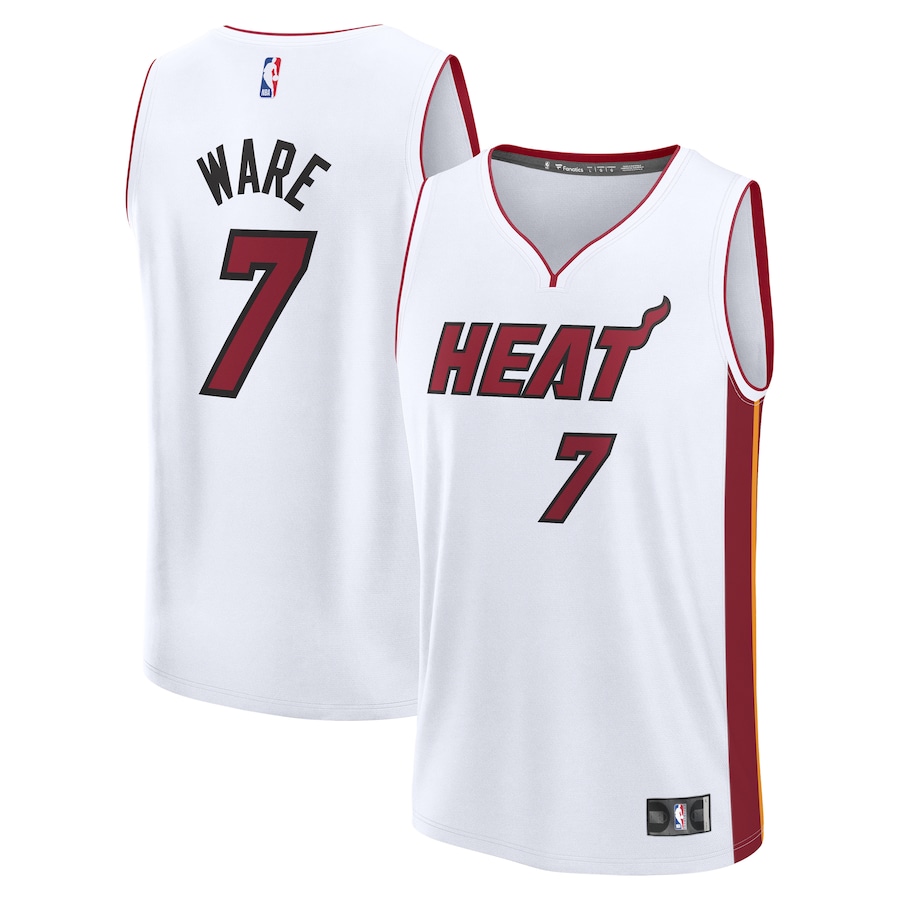 Youth Miami Heat Kel'el Ware Fanatics White Fast Break Replica  Jersey - Association Edition