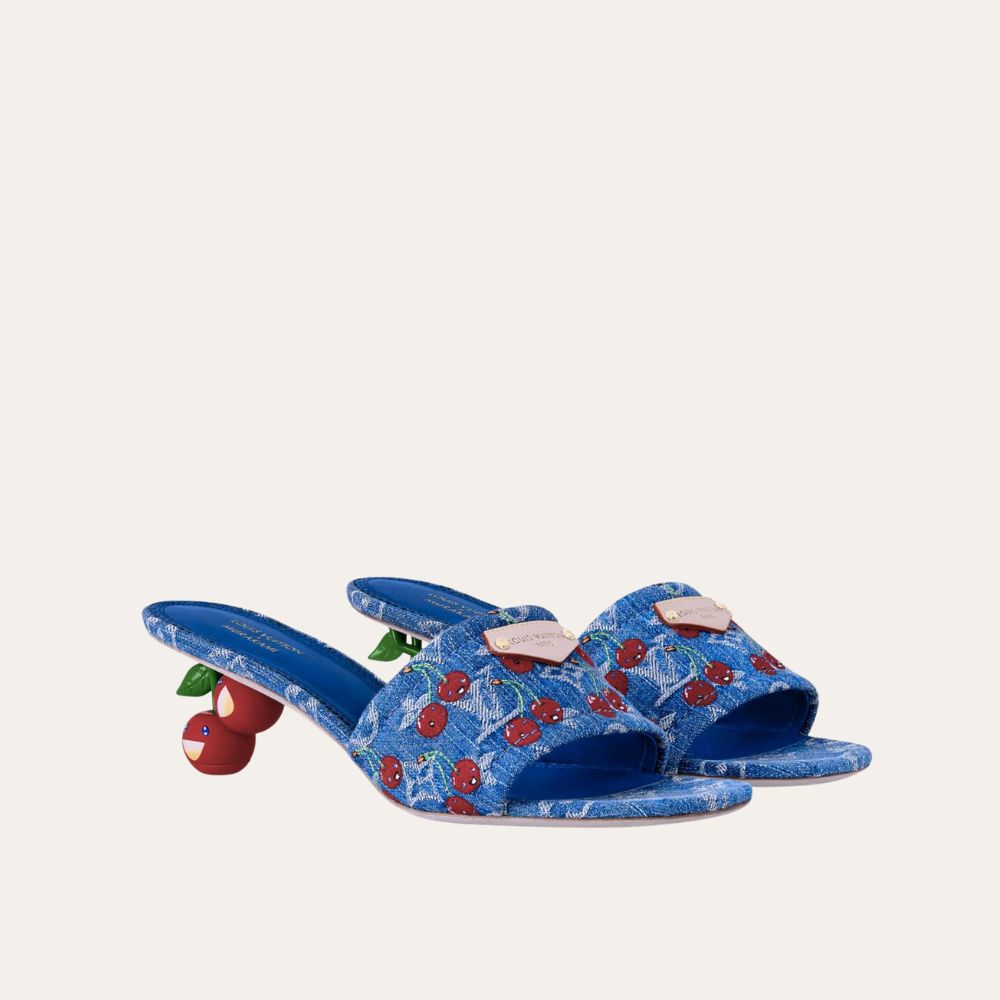 Louis Vuitton X Takashi Murakami Lily Mule Denim Blue 1AHLTF