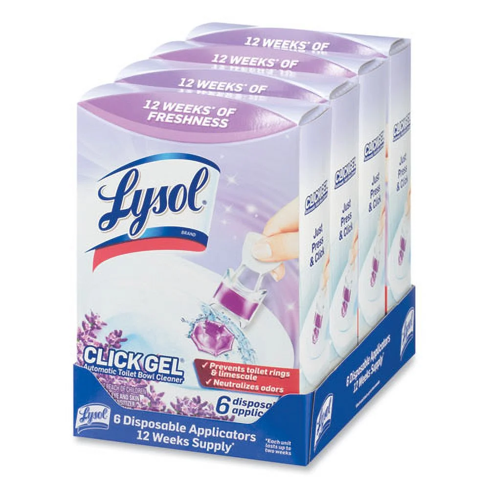 Click Gel Automatic Toilet Bowl Cleaner, Lavender Fields, 6/box, 4 Boxes/carton | Bundle of 5 Cartons