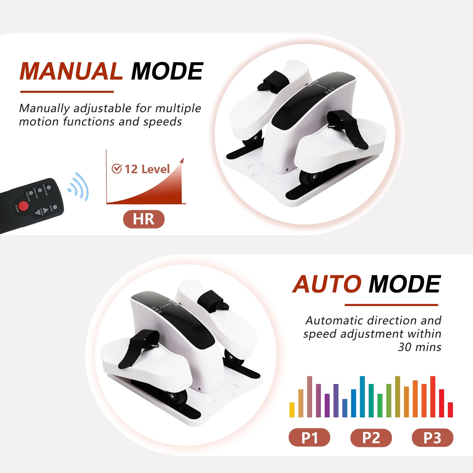 CATGOOD Under Desk Elliptical, Electric Seated Foot & Leg Pedal Exerciser While Sitting for Seniors