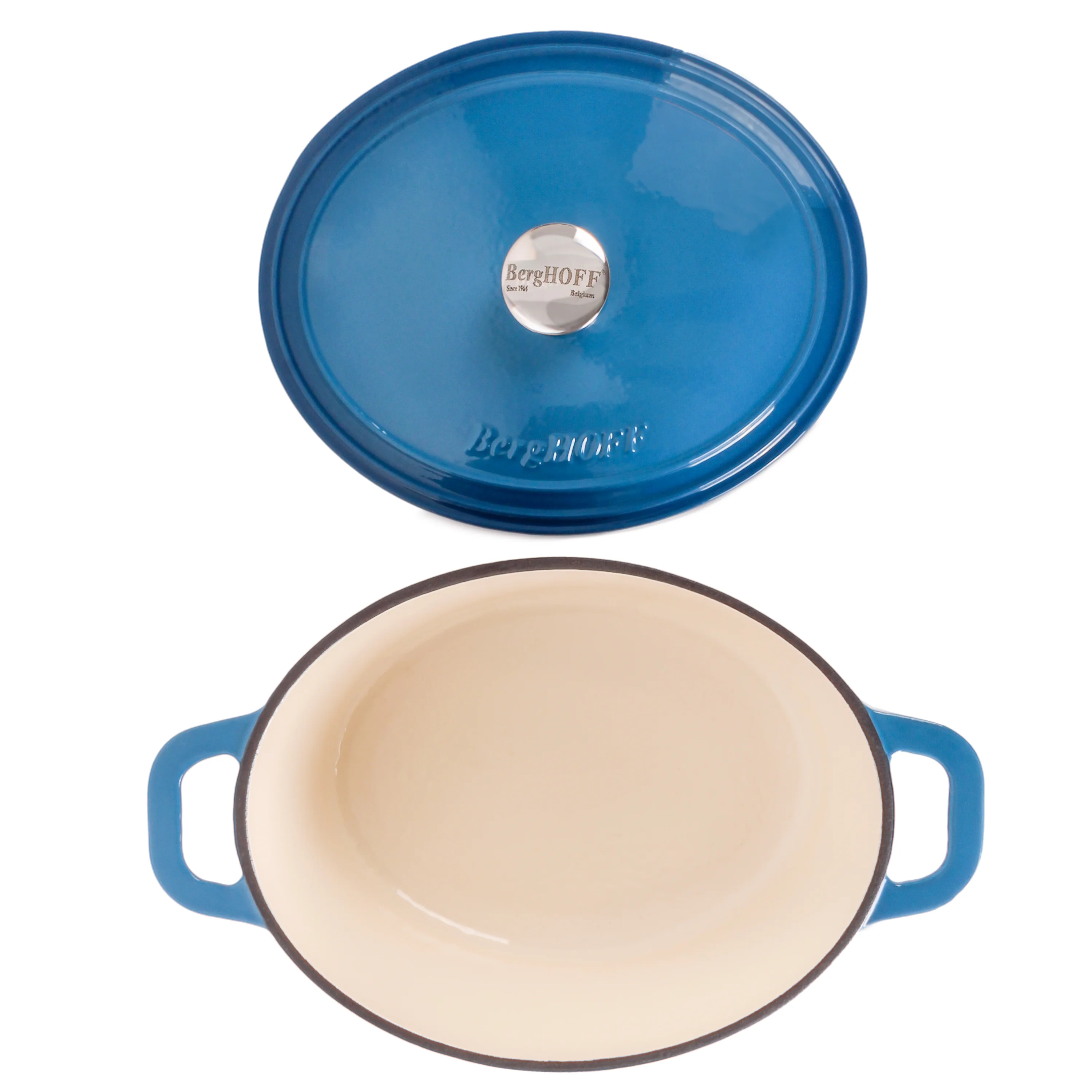 BergHOFF Neo 4Pc Cast Iron Set: 5qt. & 7qt. Covered Dutch Ovens, Green