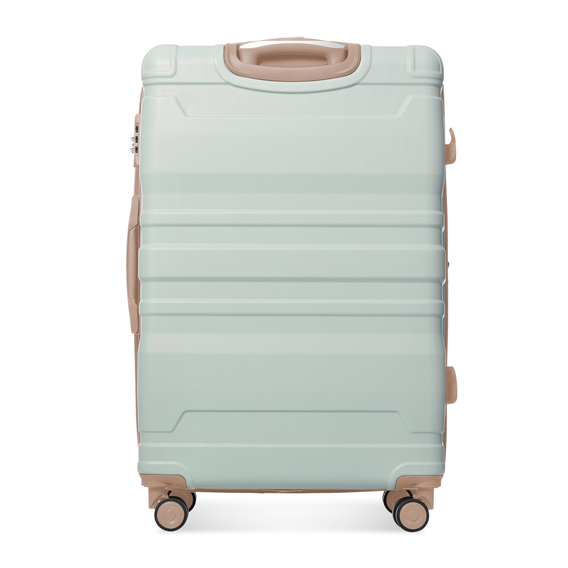 Luggage Sets New Model Expandable ABS Hardshell 3pcs Clearance Luggage Hardside Lightweight Durable Suitcase sets Spinner Wheels Suitcase with TSA Lock 20''24''28''(blue and brown)