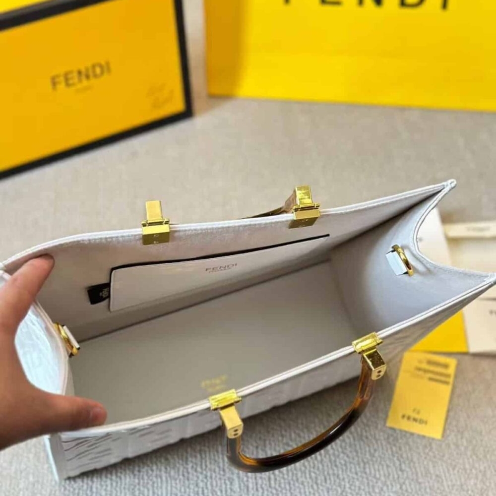 Fendi Sunshine Medium Bag White 13.8 Inches 8BH386AMCVF0QVL