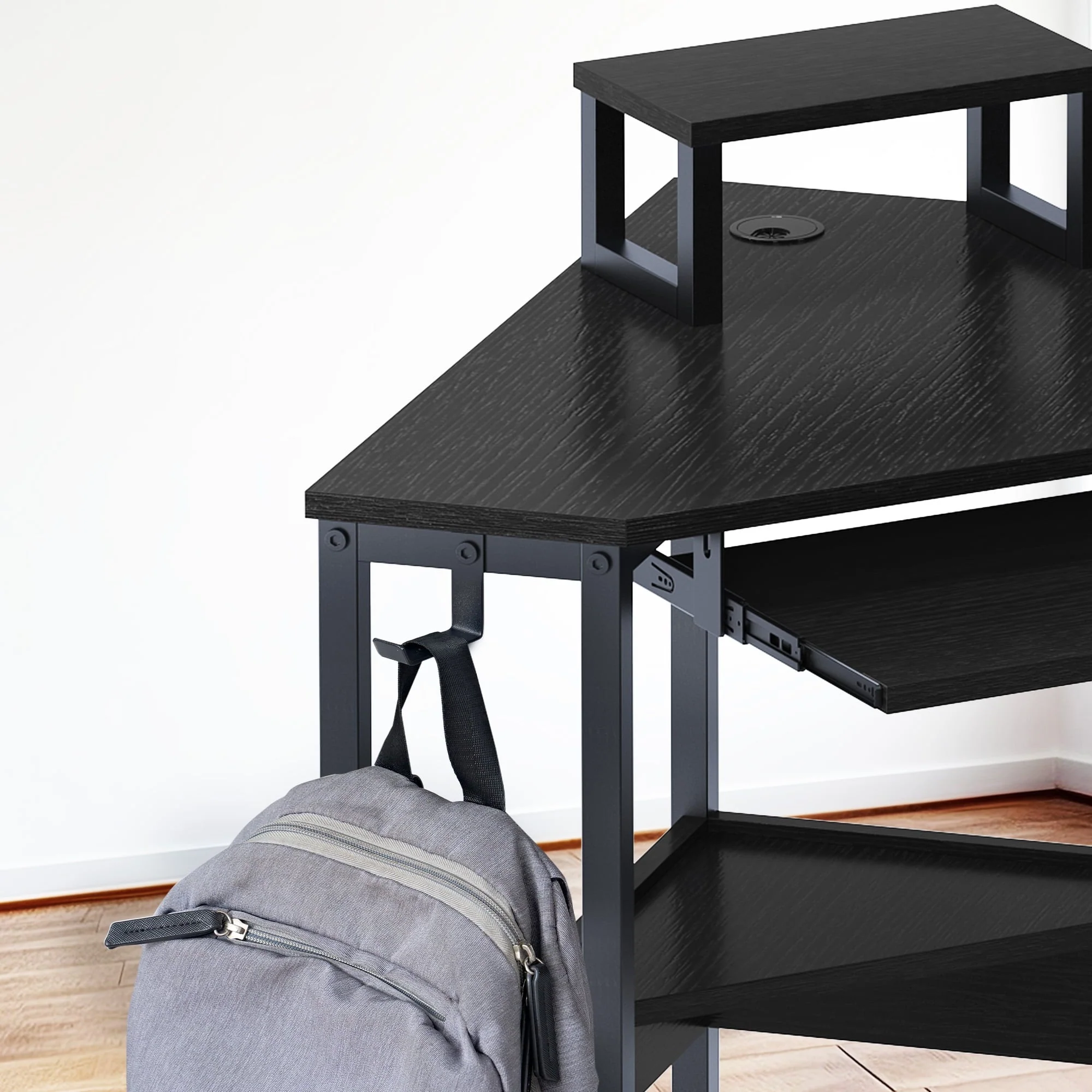 Soges Space Saving Multi-Functional Triangular Corner Desk for Office and Study