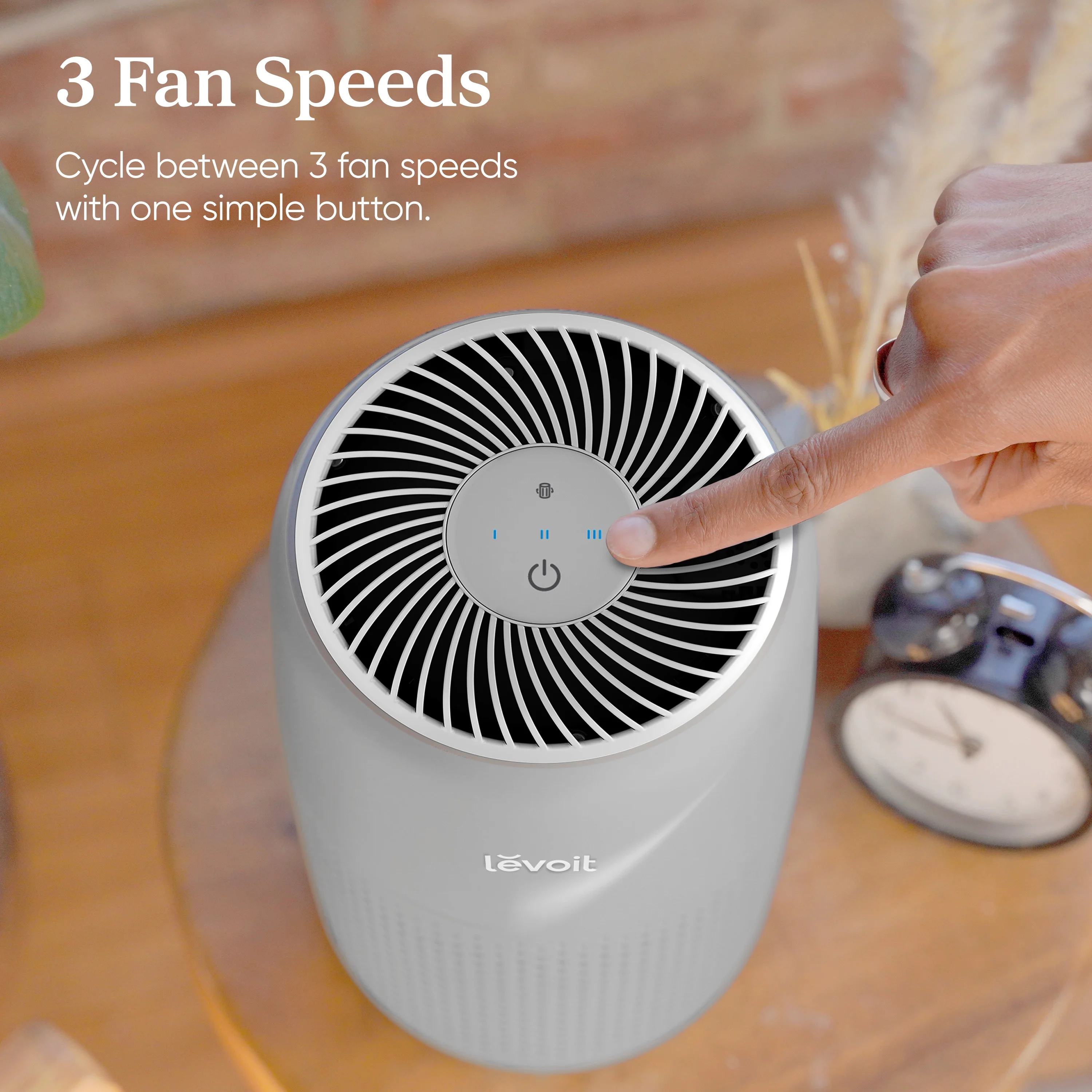 (3 pack) Levoit Core Mini-P 255 Sq Ft 3-Stage Filter Desktop Air Purifier with Aromatherapy, Gray