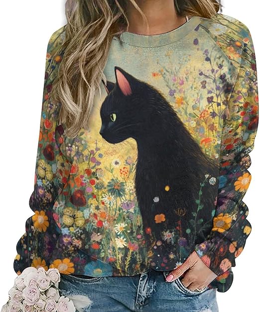 Womens Funny Cat Sweatshirts