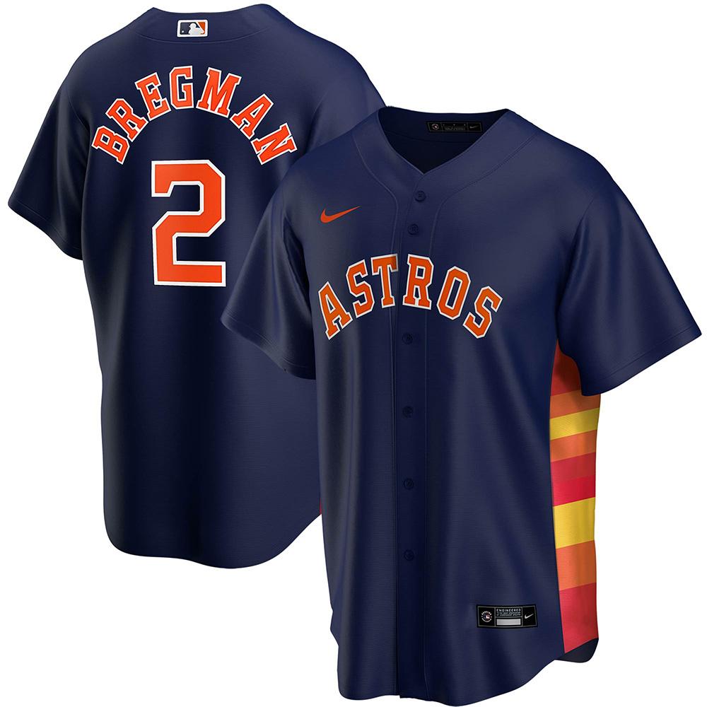 Mens Houston Astros Alex Bregman Cool Base Replica Jersey Navy