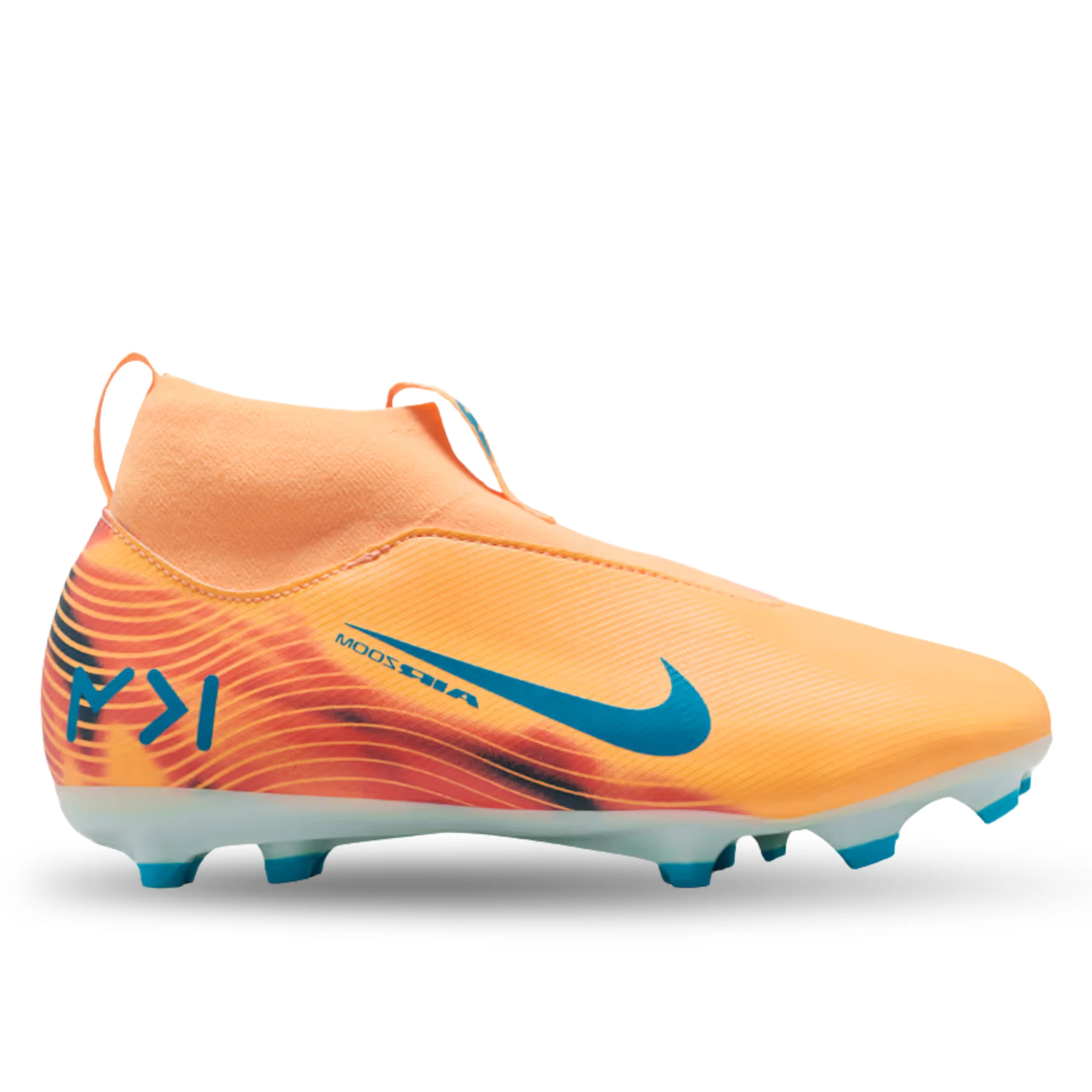 Nike Youth Junior Zoom Superfly 10 Academy Kylian Mbappe FG Soccer Cleats (Melon Tint/Neo Turq)