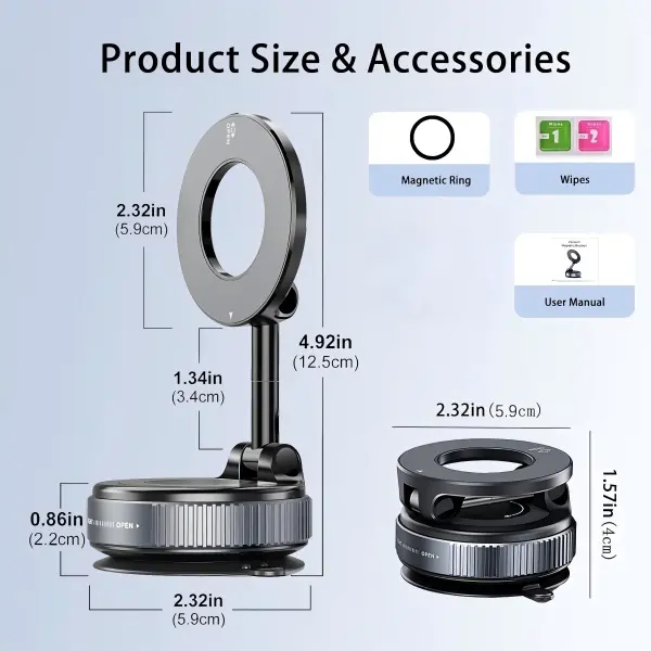 2.0 Foldable Magnetic Car Phone Mount