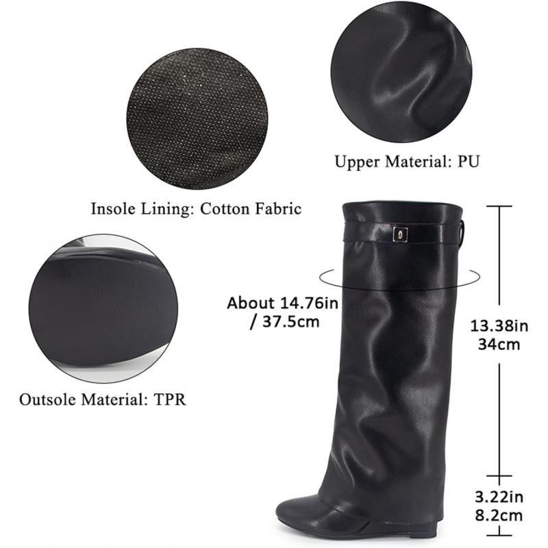 Fold Over Boots Women's Knee High
