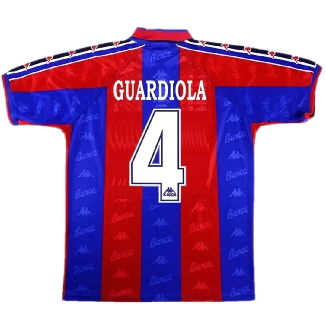 Guardiola #4 Barcelona 1996/97 Retro Home Soccer Jersey