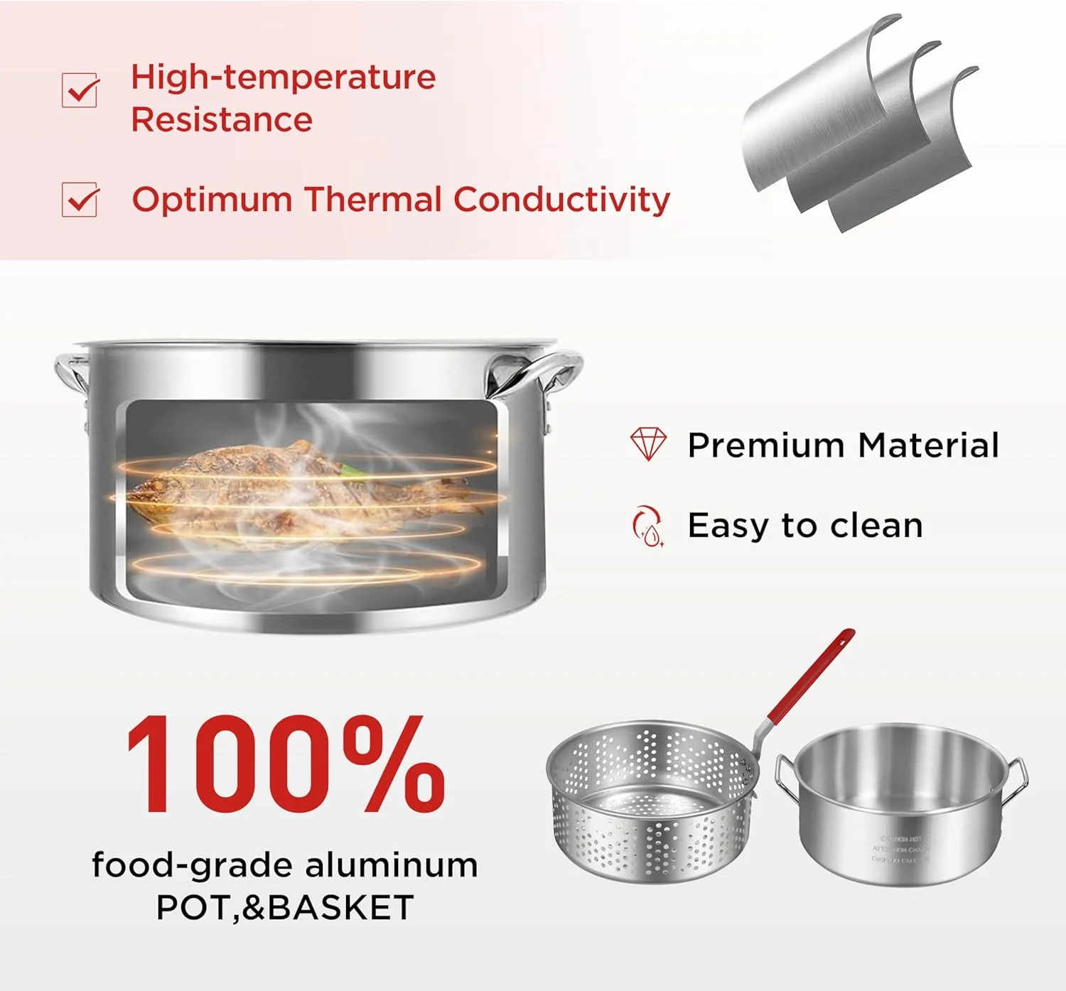 Red Mountain Valley 10.5-Quart Outdoor Propane Fish Fryer with Aluminum Filter Basket and Temperature Gauge for frying fish, wings, 50,000 BTU Gas Propane Deep Fryer, 0-5 PSI Regulator, Full CSA Approved
