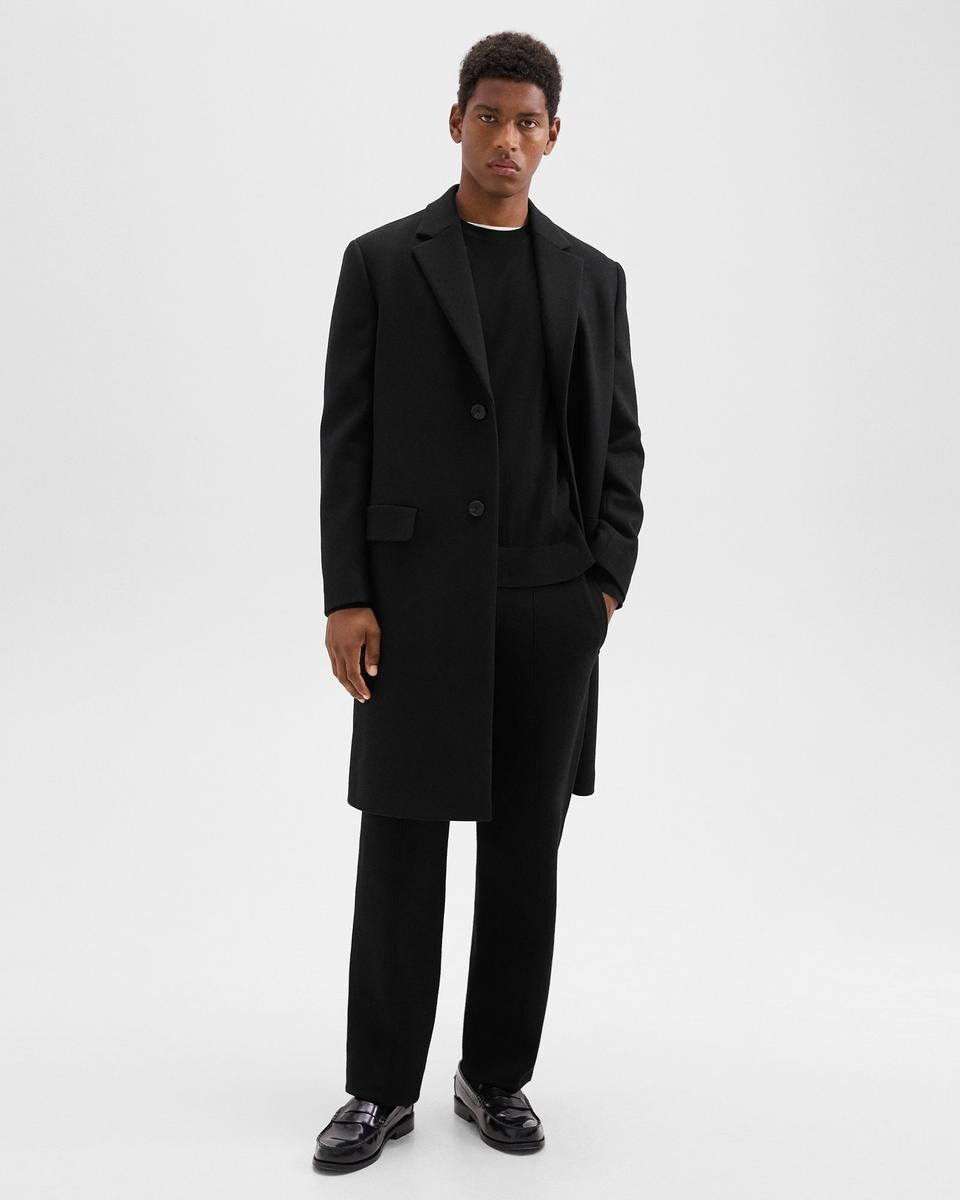 Topcoat in Recycled Wool-Blend Melton