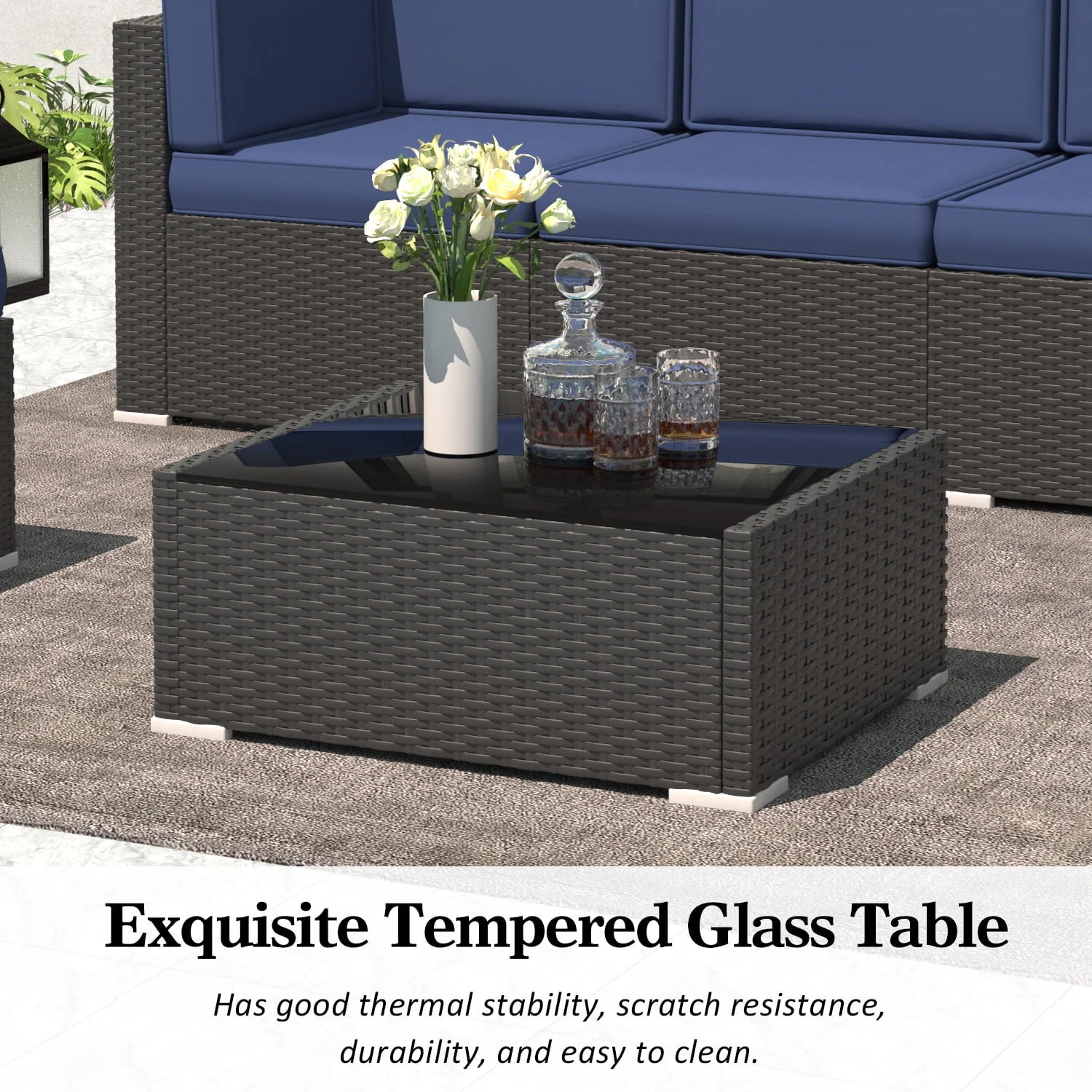 8 Piece Patio Furniture Set with 44
