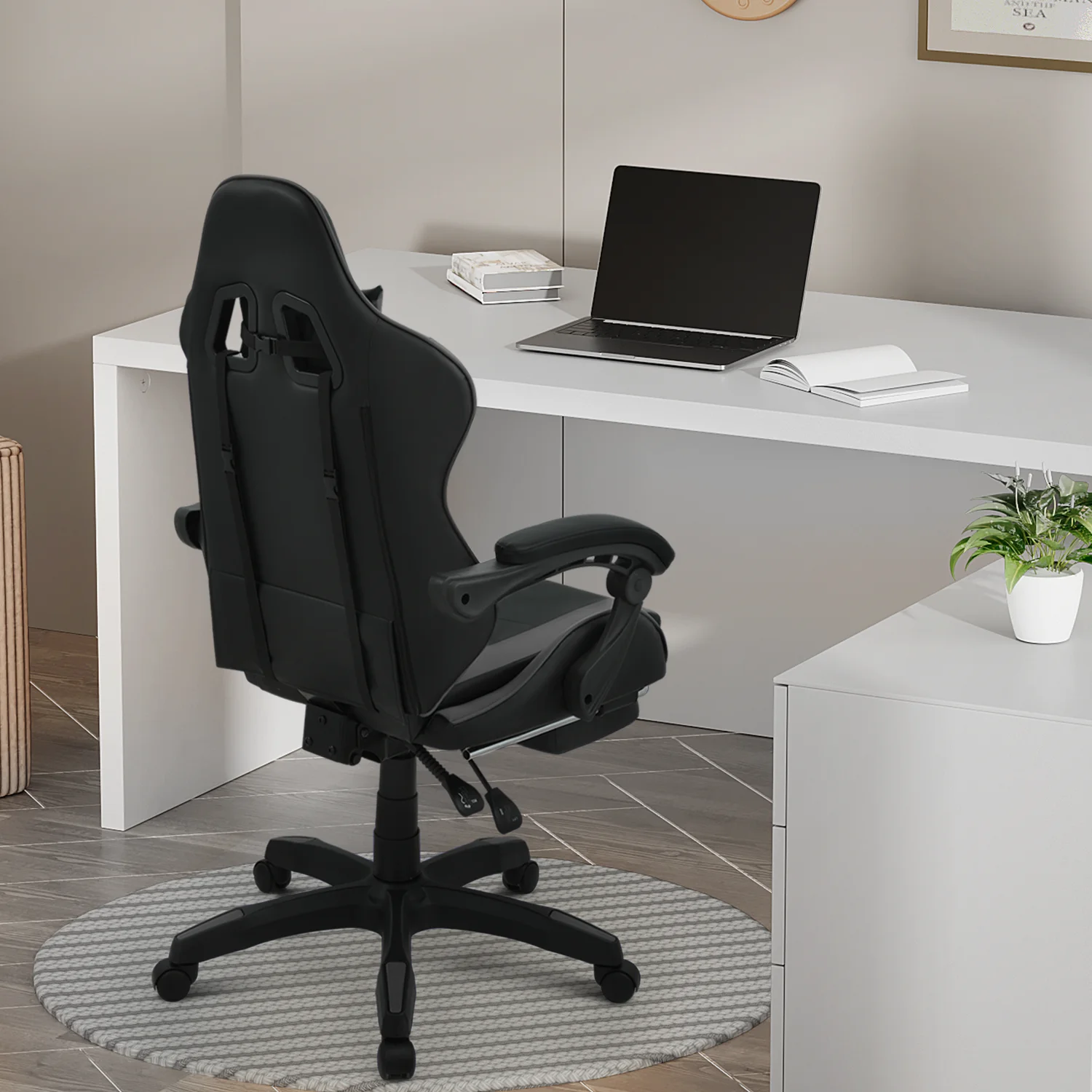 Magshion Adjustable Gaming Chair, Ergonomic PC Computer Seat with Headrest and Lumbar Support for Adults Teens Desk Chair, Black
