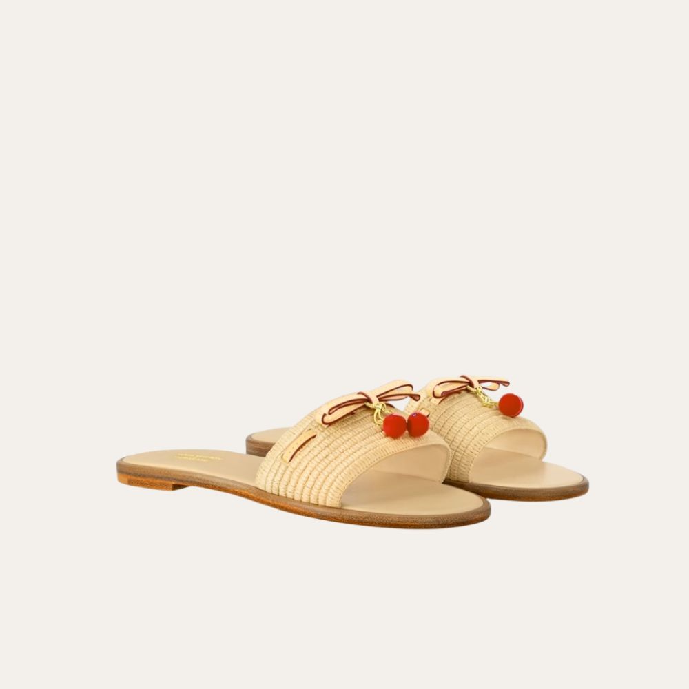 Louis Vuitton x Murakami Lily Flat Mule Raffia 1AHLRN