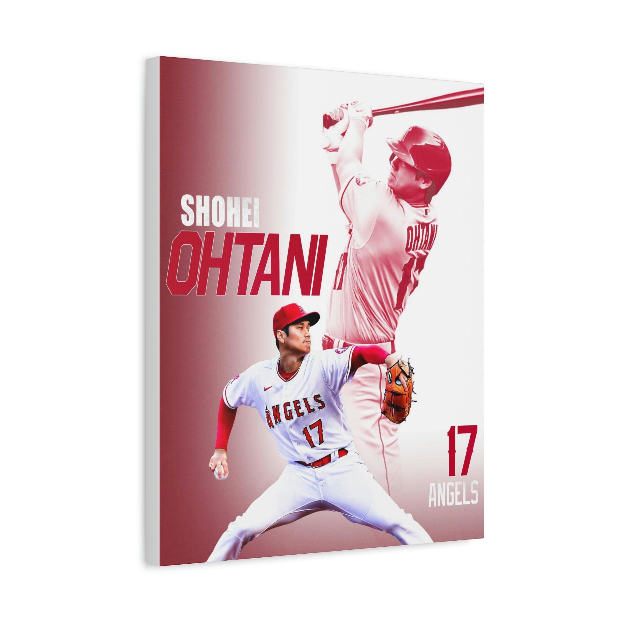 Shohei Ohtani Los Angeles Angels Two-Way Superstar Premium Wall Art Canvas Wrap