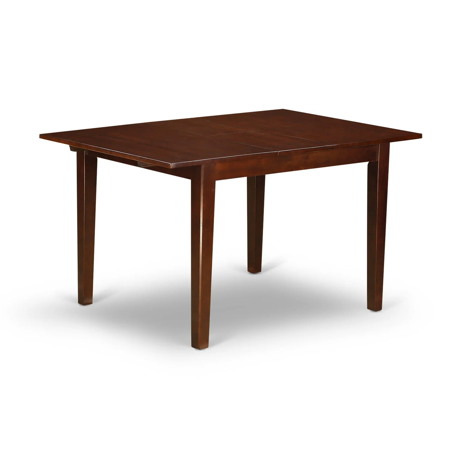 East West Furniture MLCL5-MAH-C 5Pc Dining Set Includes a Rectangle Dinette Table with Butterfly Leaf and Four Double X Back Linen seat Kitchen Chairs, Mahogany Finish