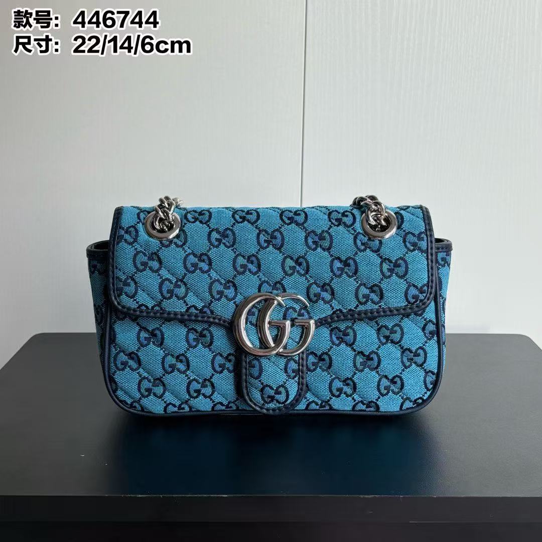 Gucci GG Marmont Small Denim Shoulder Bag