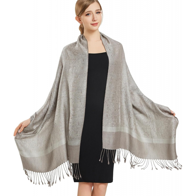 Silky Paisley Pashmina Shawl Scarf-Women's Soft