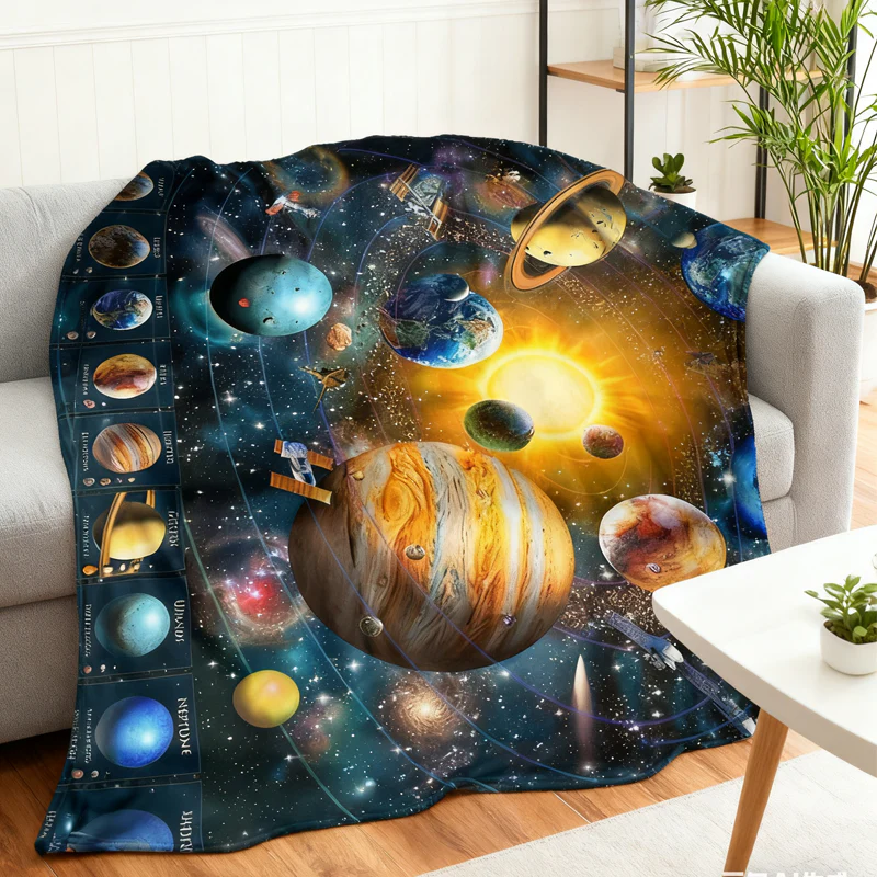 Artistic Print Flannel Throw Blanket