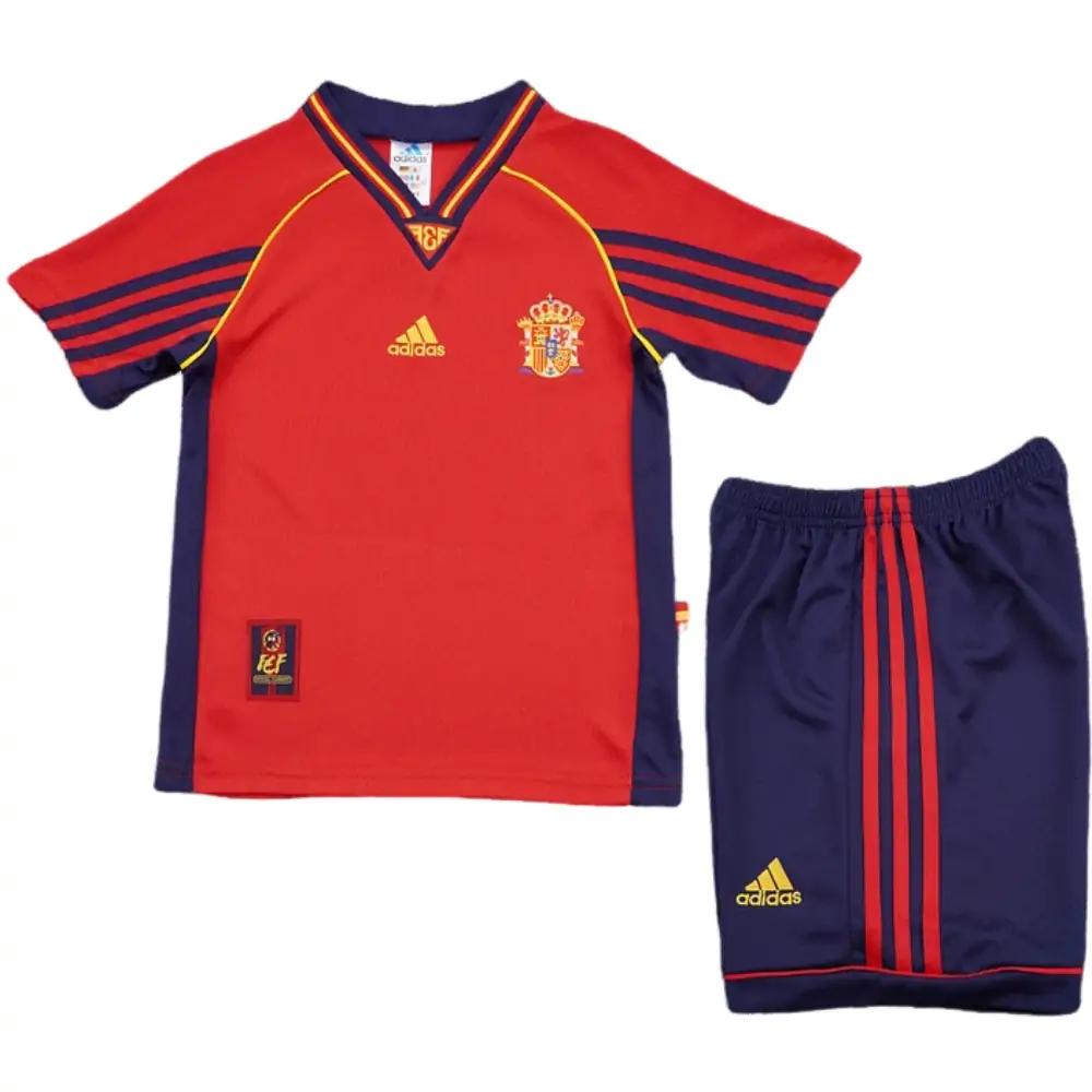1998 Spain Home Retro Children's Jersey Set - Fans Edition