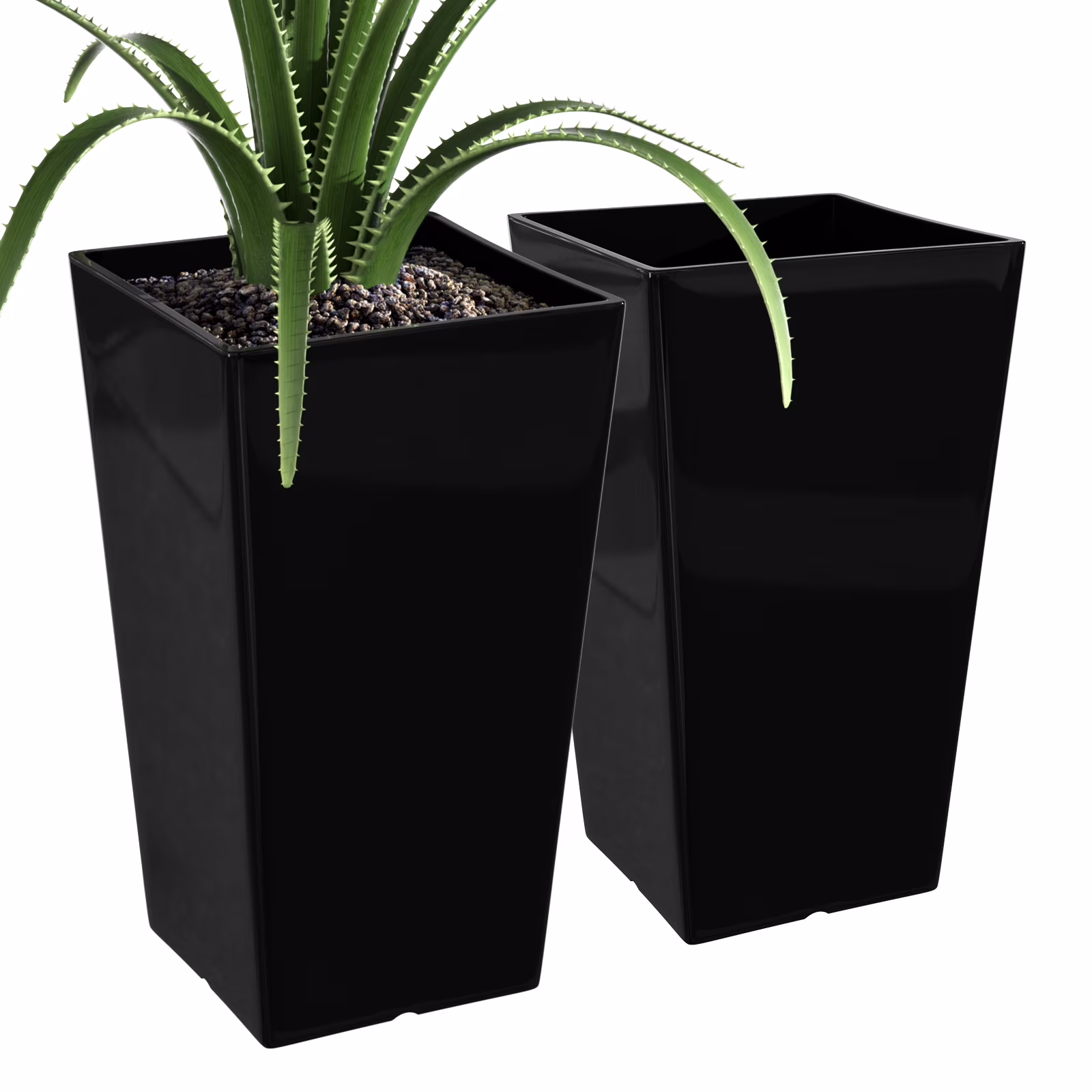 QCQHDU Large Planters for Outdoor Plants Flower Pots Set of 2,Tall Planters for Outdoor Plants,21 inch Outdoor Planters for Front Porch Planters��White��