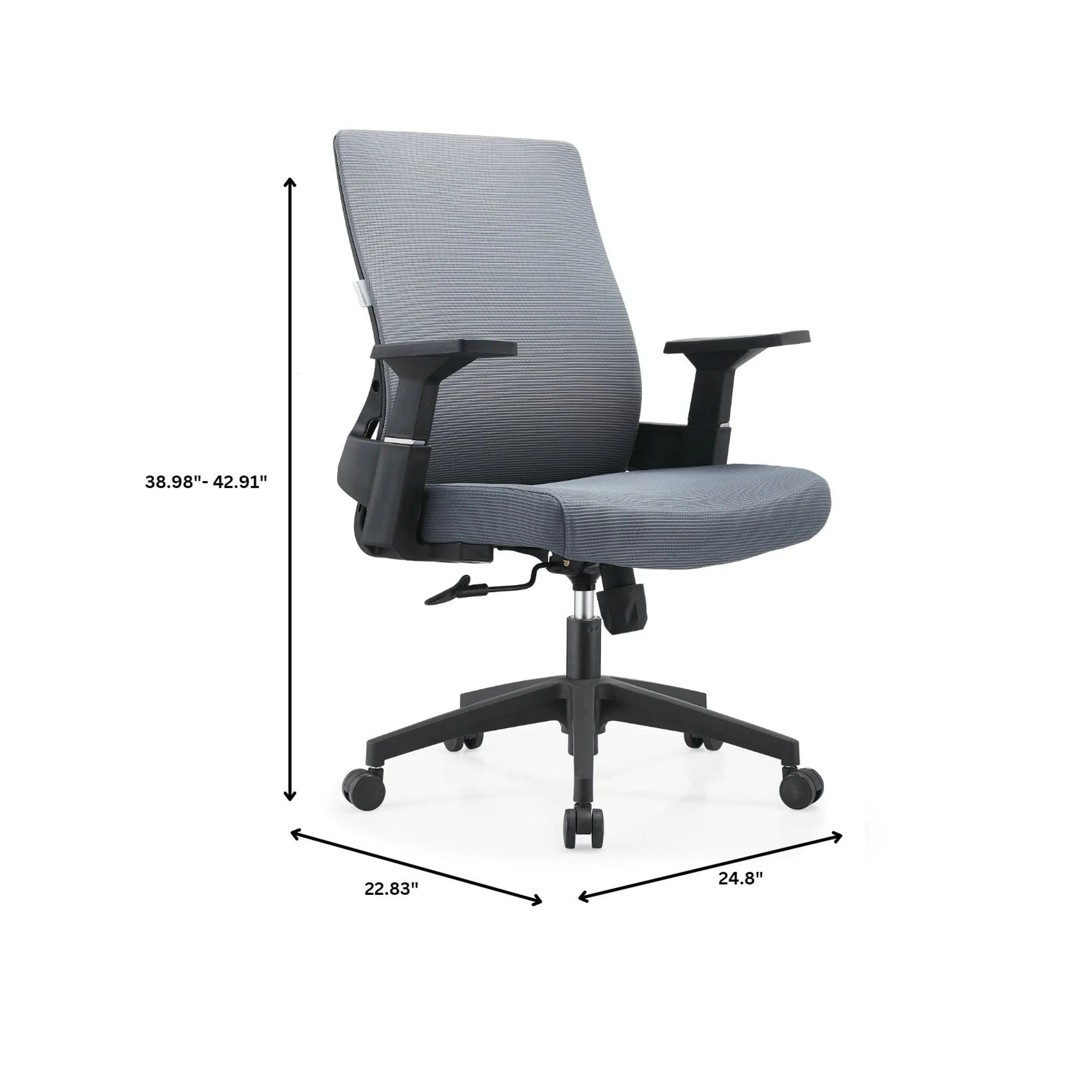 LeisureMod Brio Modern Office Chair Ergonomic Lumbar Support Computer Chair Adjustable Desk Chair with 360 Degree Swivel and Tilt in Blue