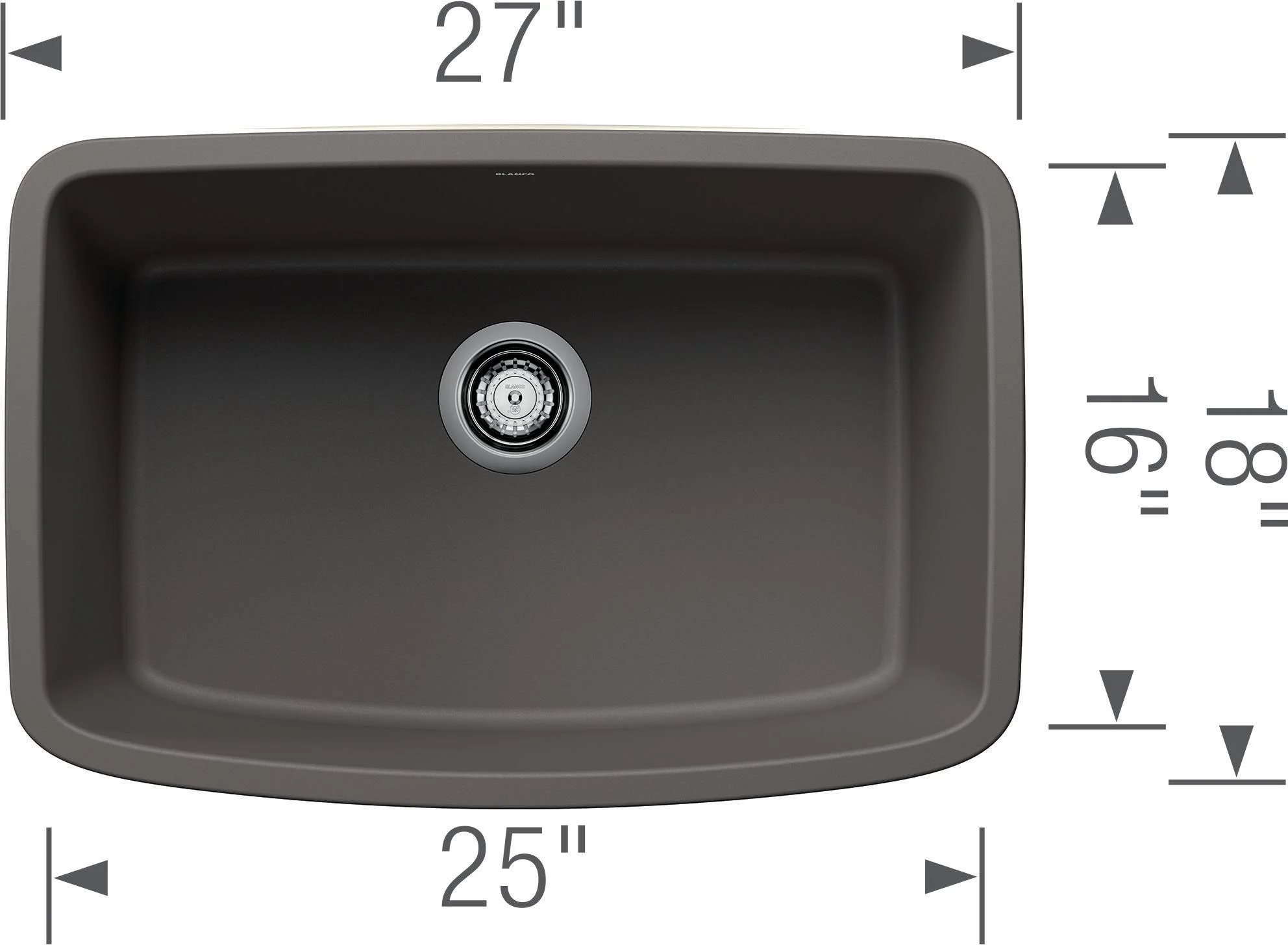 Blanco 443090 27 in. Valea Silgranti Single Bowl Undermount Kitchen Sink - Soft White