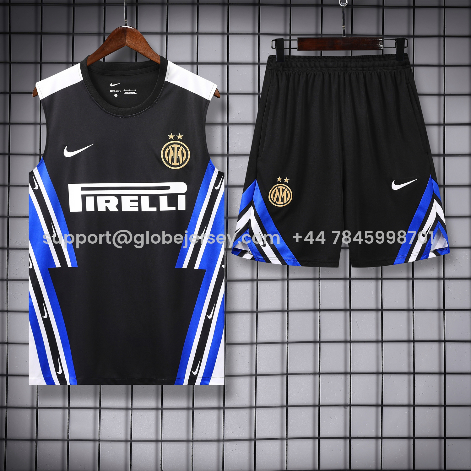 Inter Milan 25-26 Vest Training Set - Black Vest & Black Shorts
